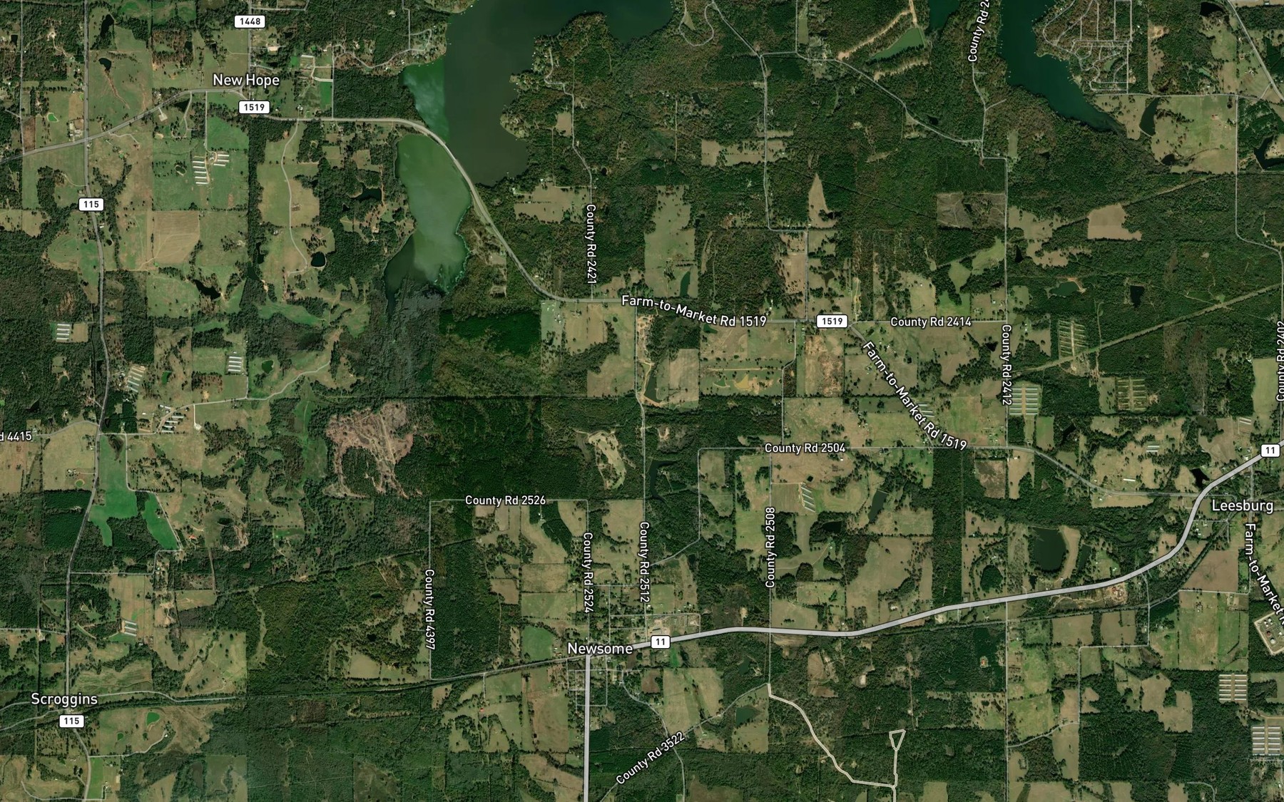 Satellite map of the Mitchell Branch