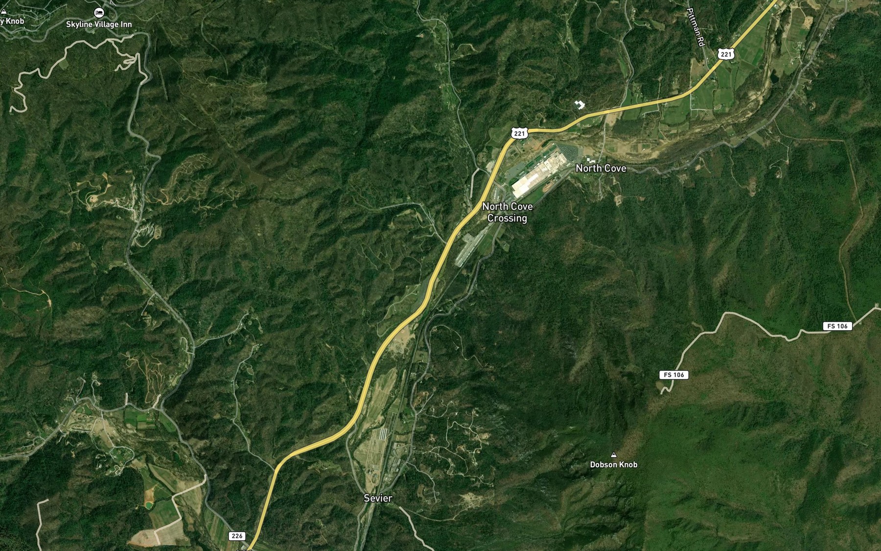Satellite map of the Martin Branch