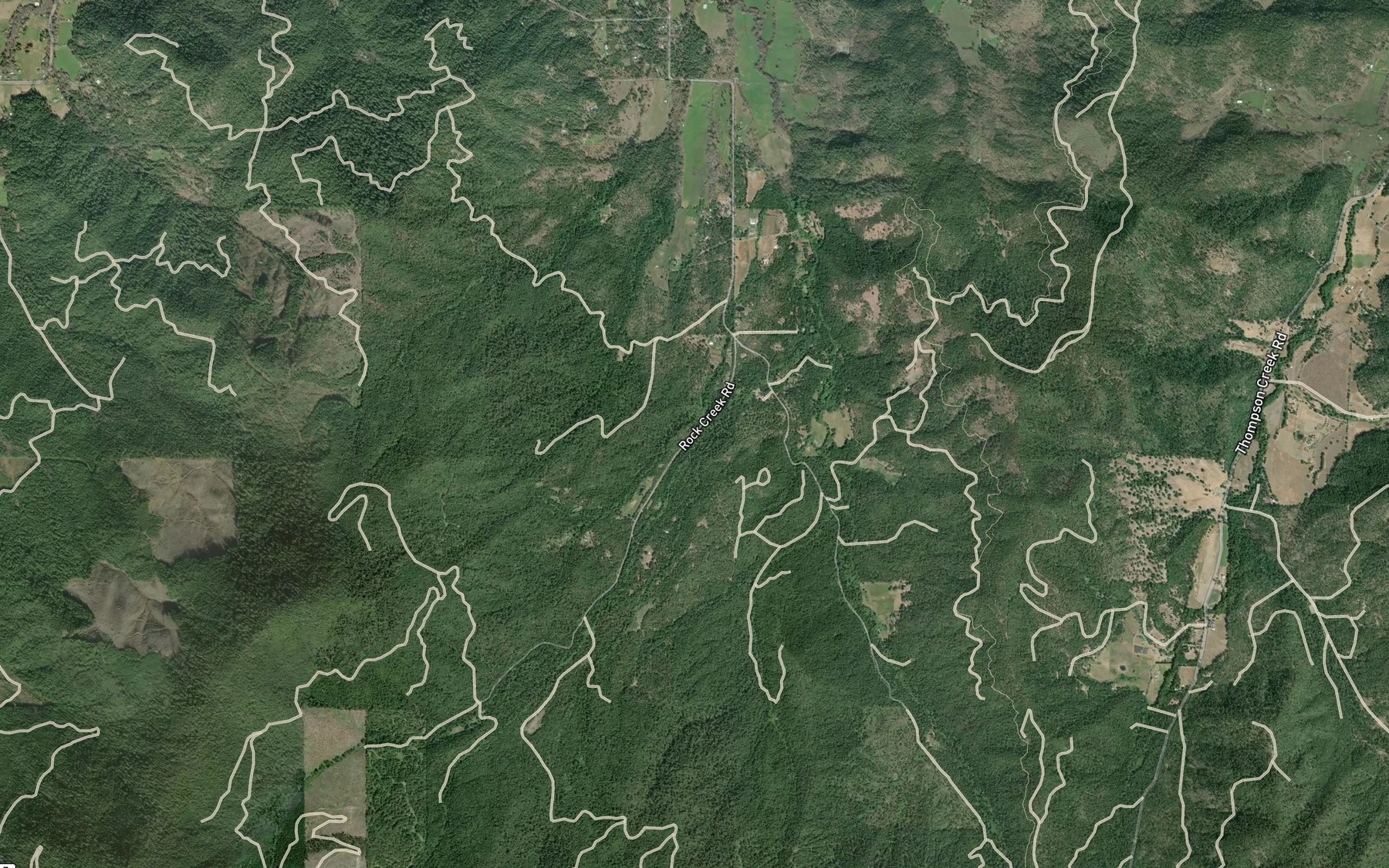 Satellite map of the Horsetail Creek
