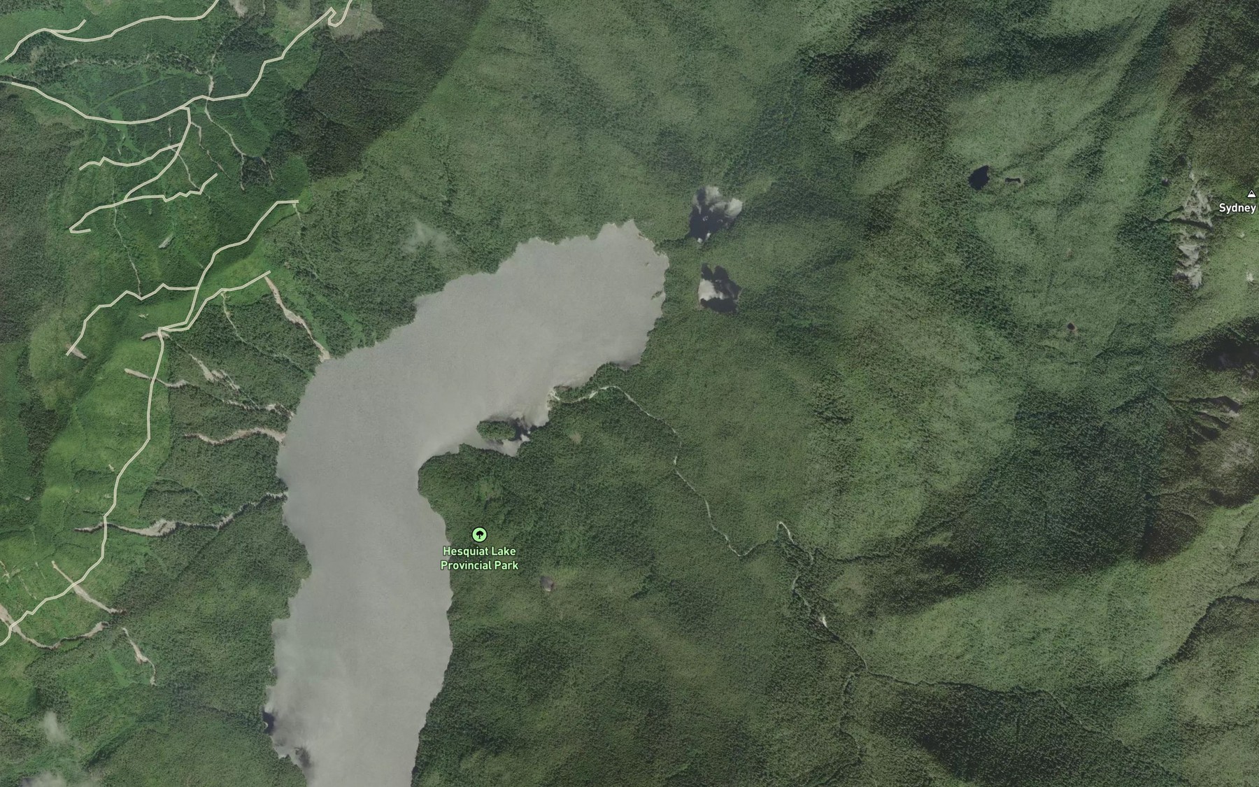 Satellite map of the Satchie Creek