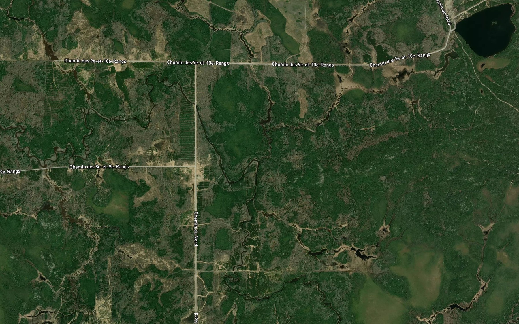 Satellite map of the Ruisseau Bruneau