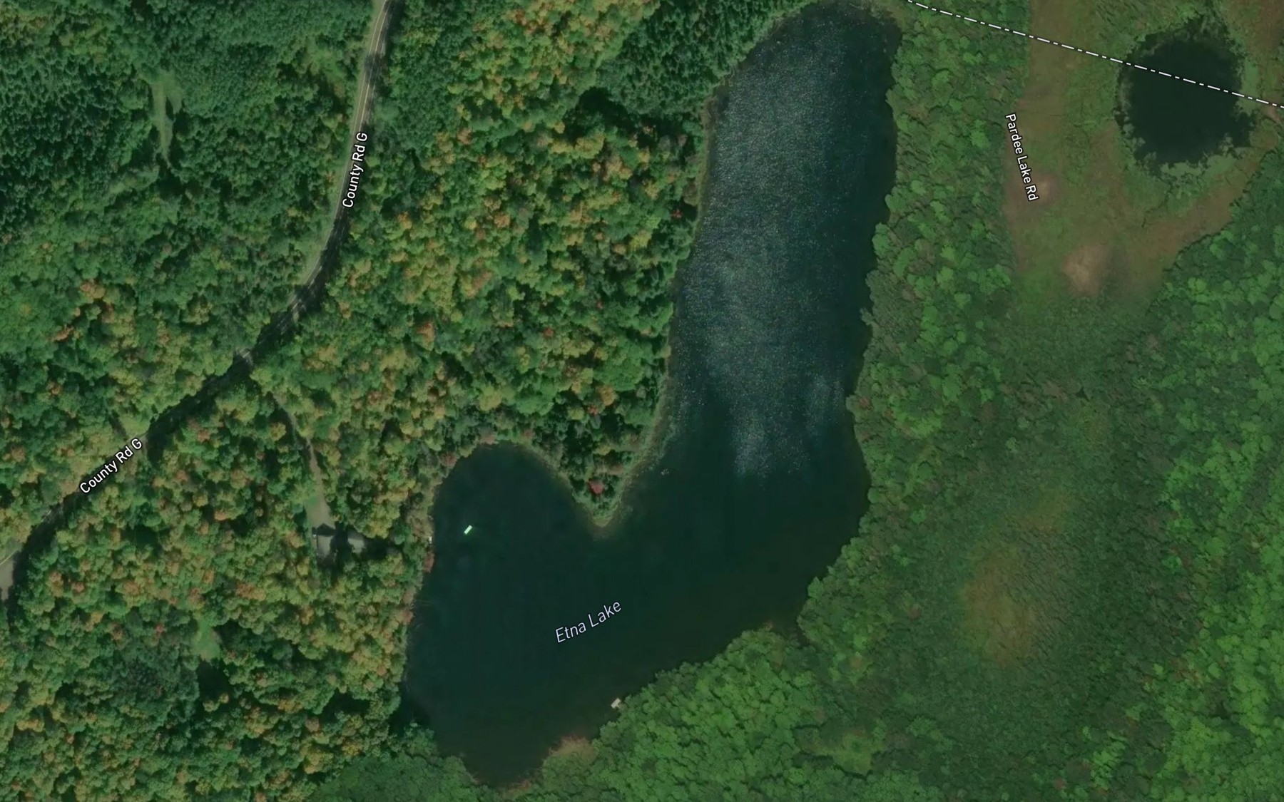 Satellite map of the Etna Lake