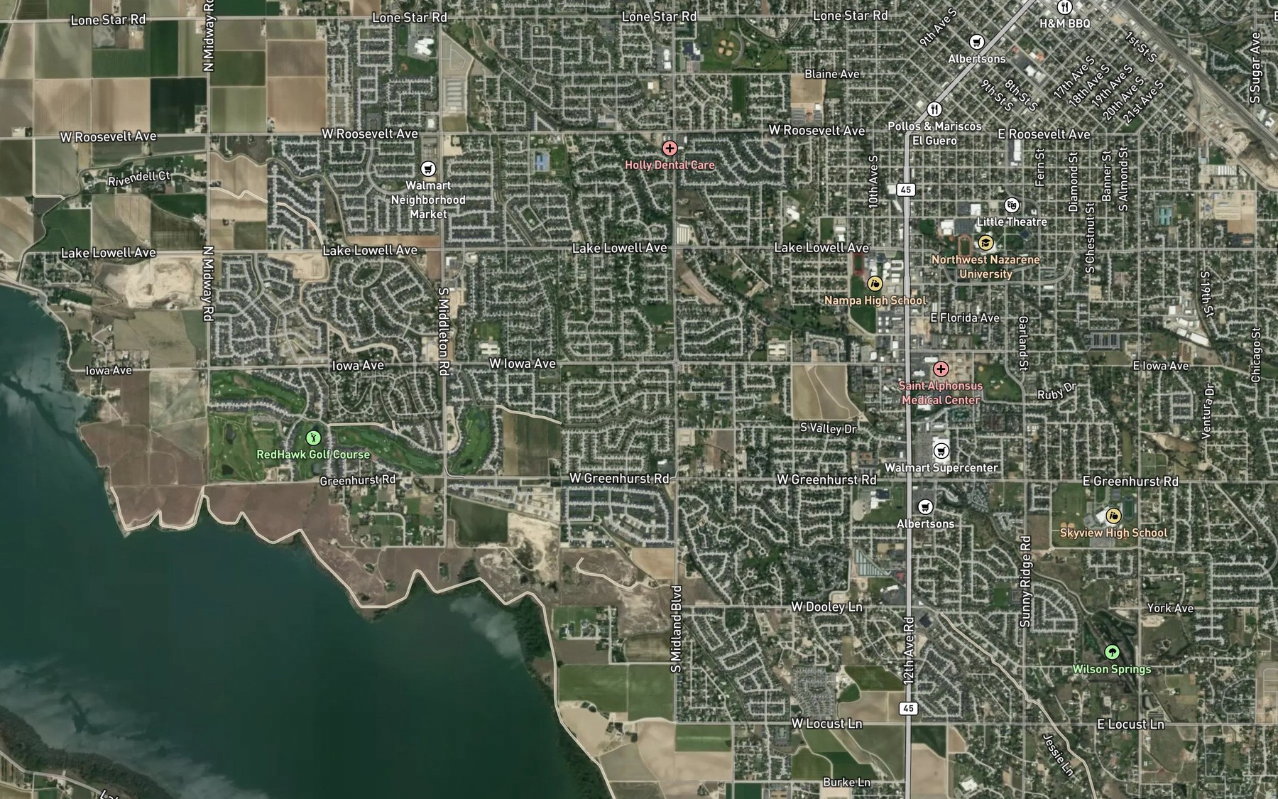 Satellite map of the Edwards Lateral