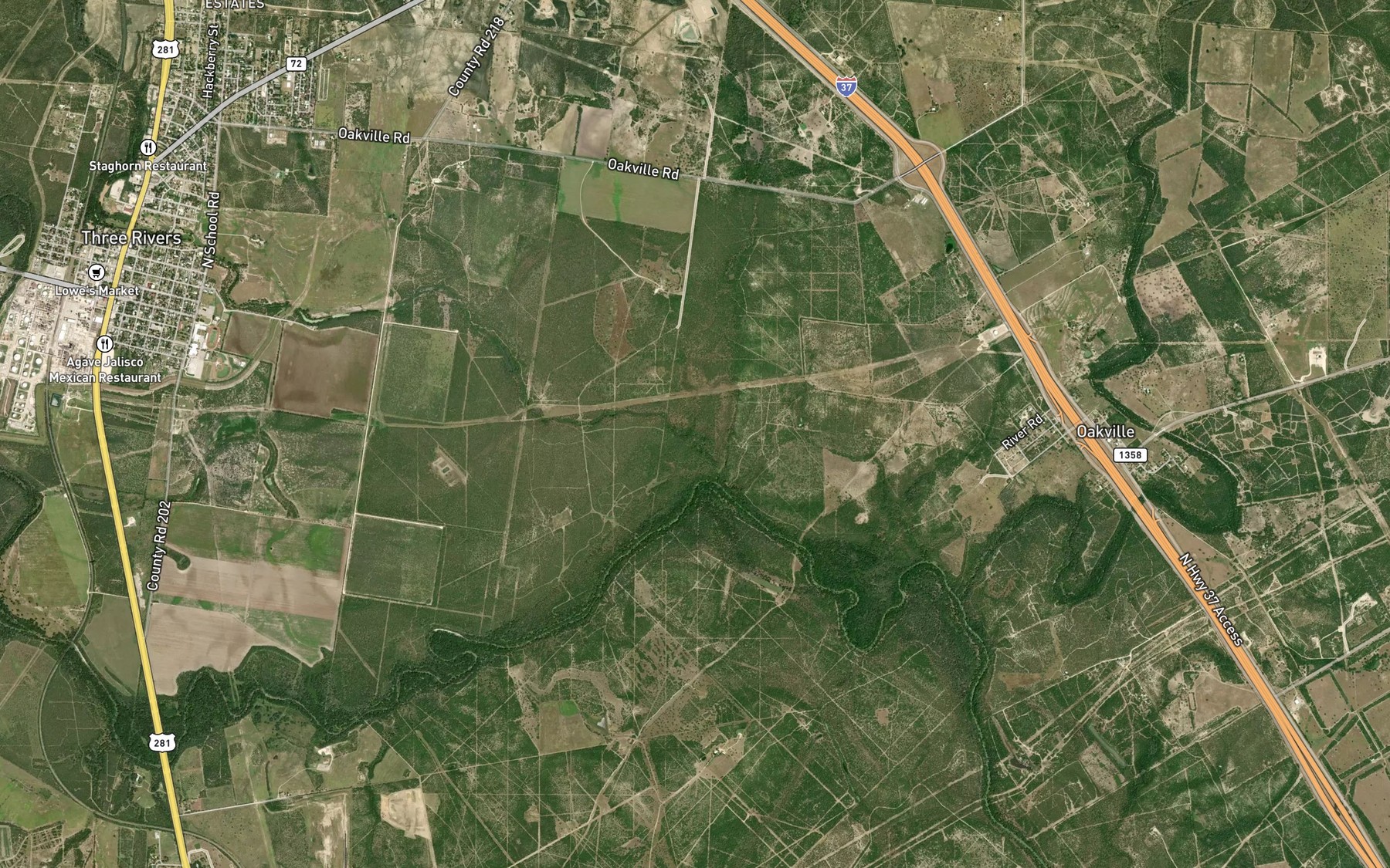 Satellite map of the Olds Slough