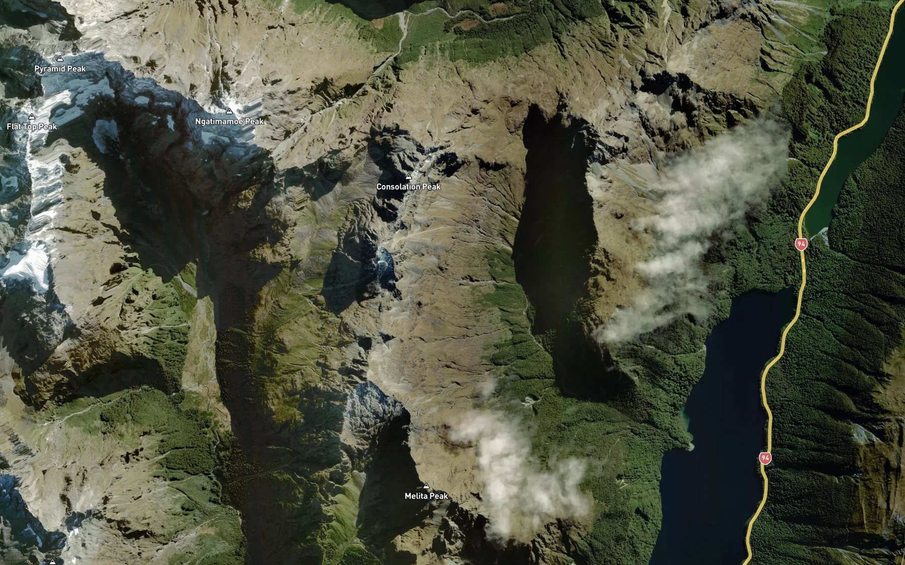Satellite map of the Melita Stream
