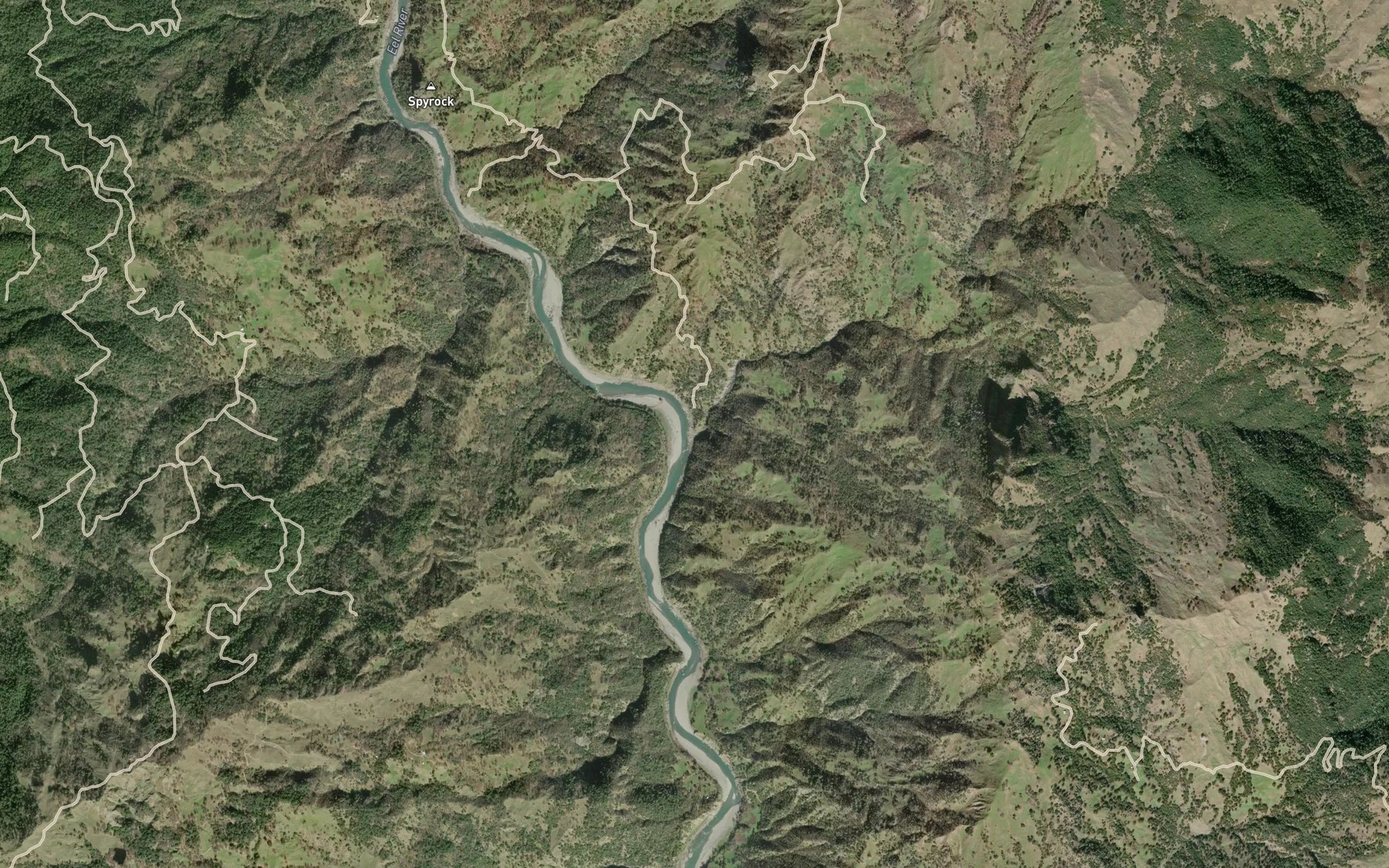 Satellite map of the Tin Cabin Creek