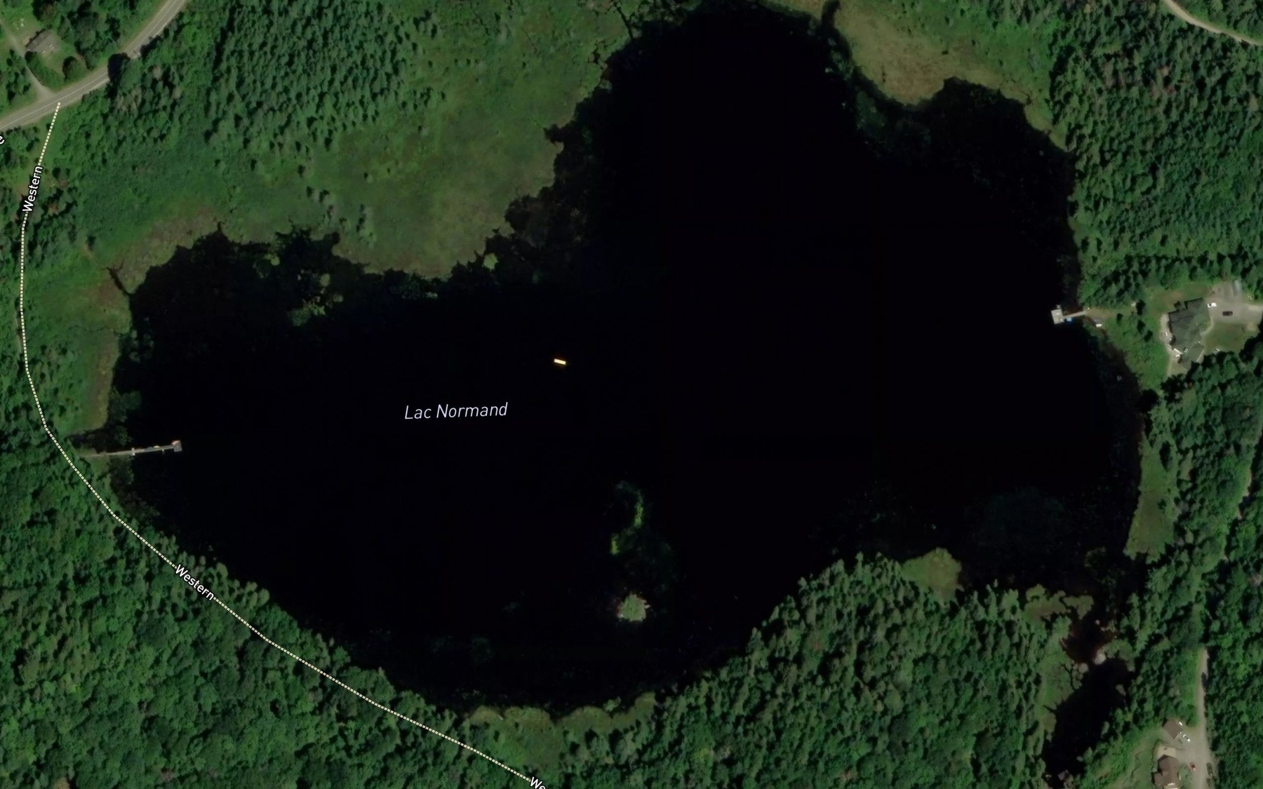 Satellite map of the Lac Normand