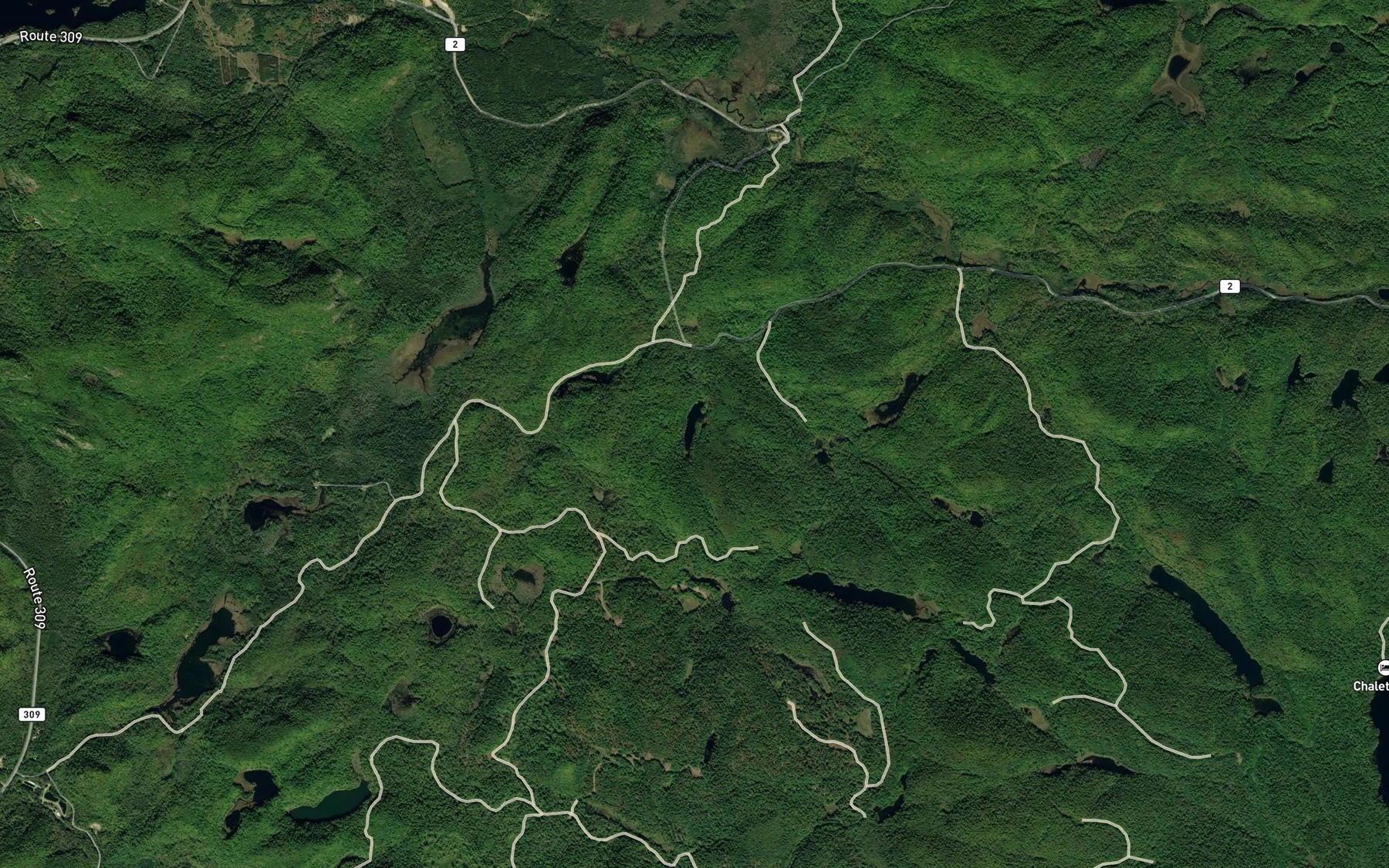 Satellite map of the Lac a Vallieres