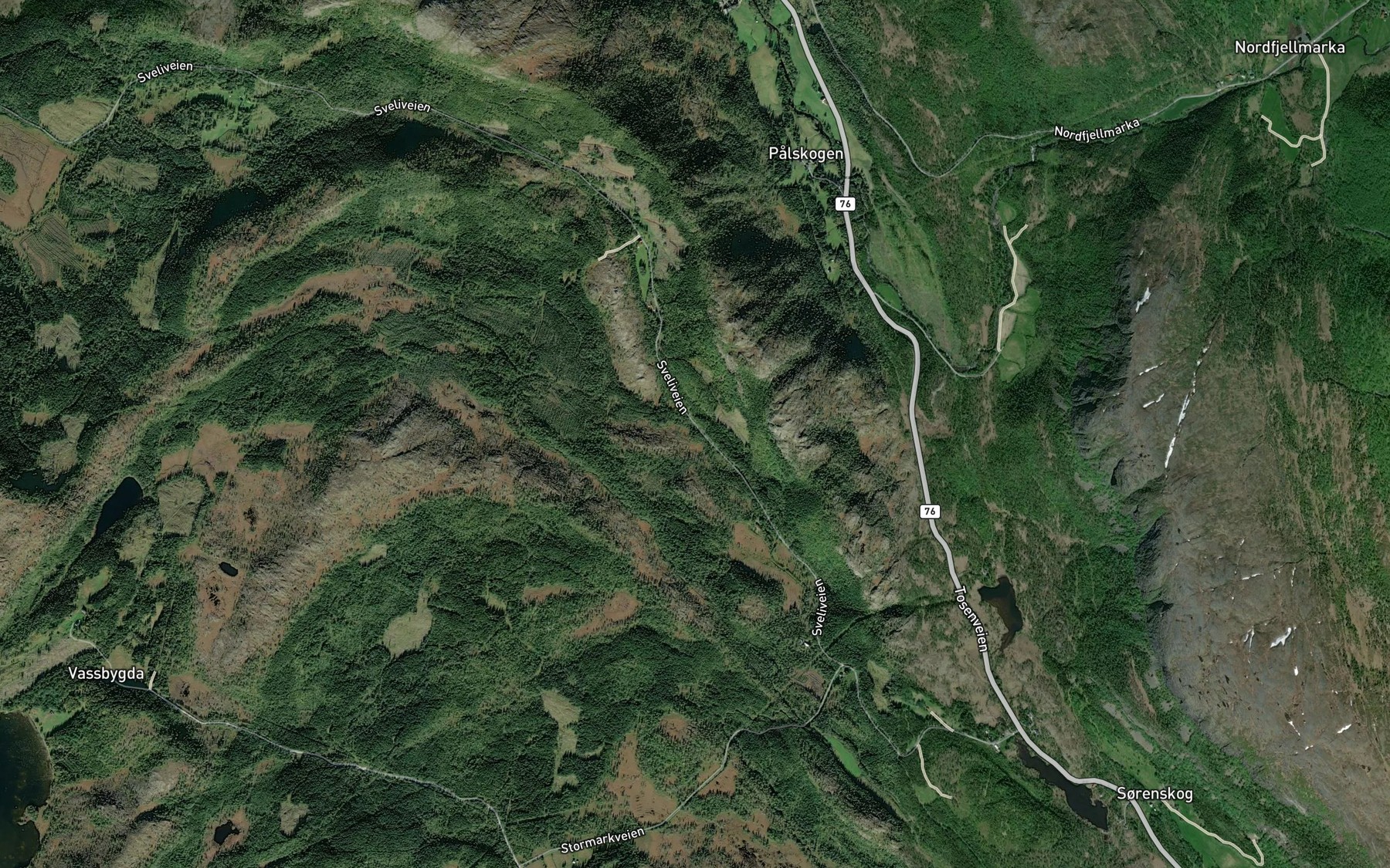 Satellite map of the Svelibekken