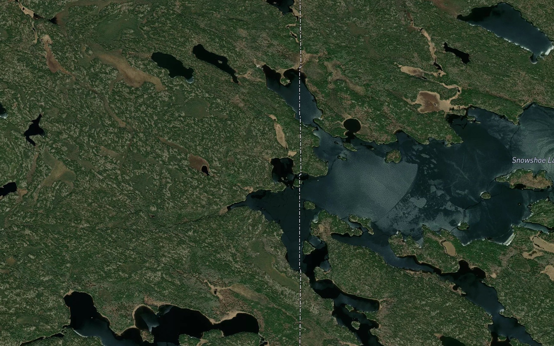 Satellite map of the Snowshoe Lake