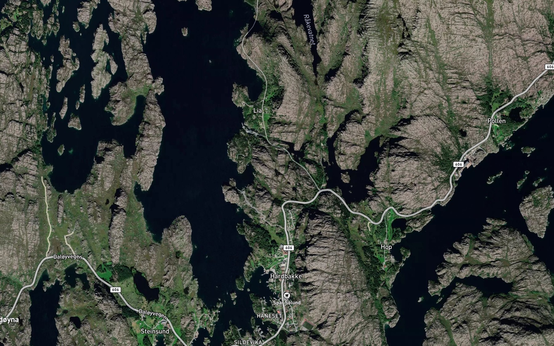 Satellite map of the Hardbakketjorna