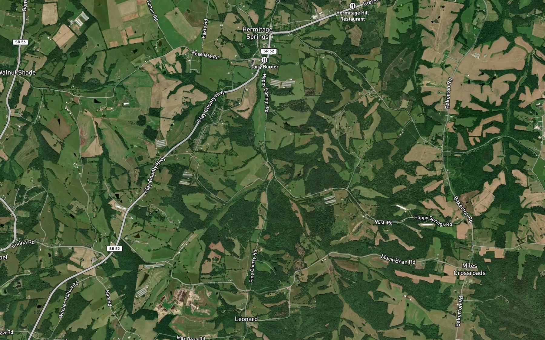Satellite map of the Bean Branch