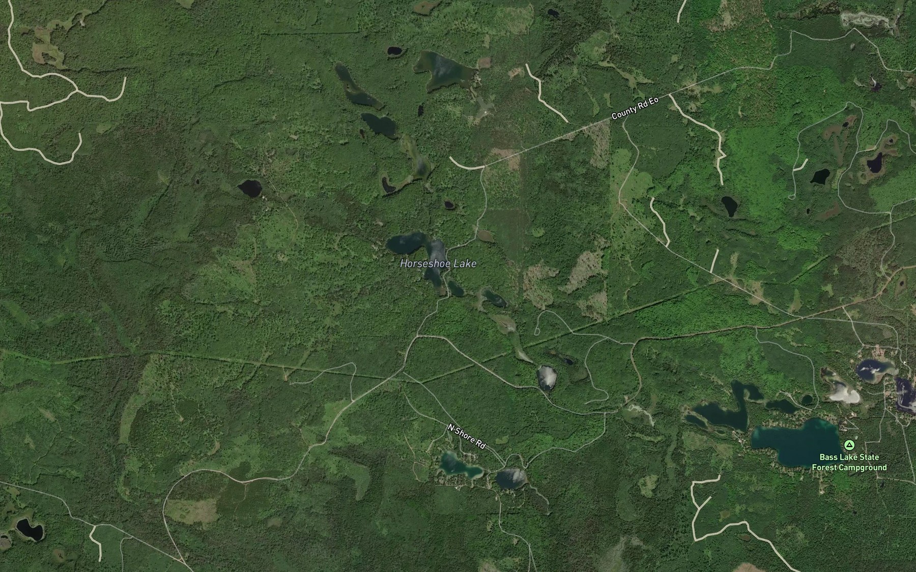 Satellite map of the Birch Lake