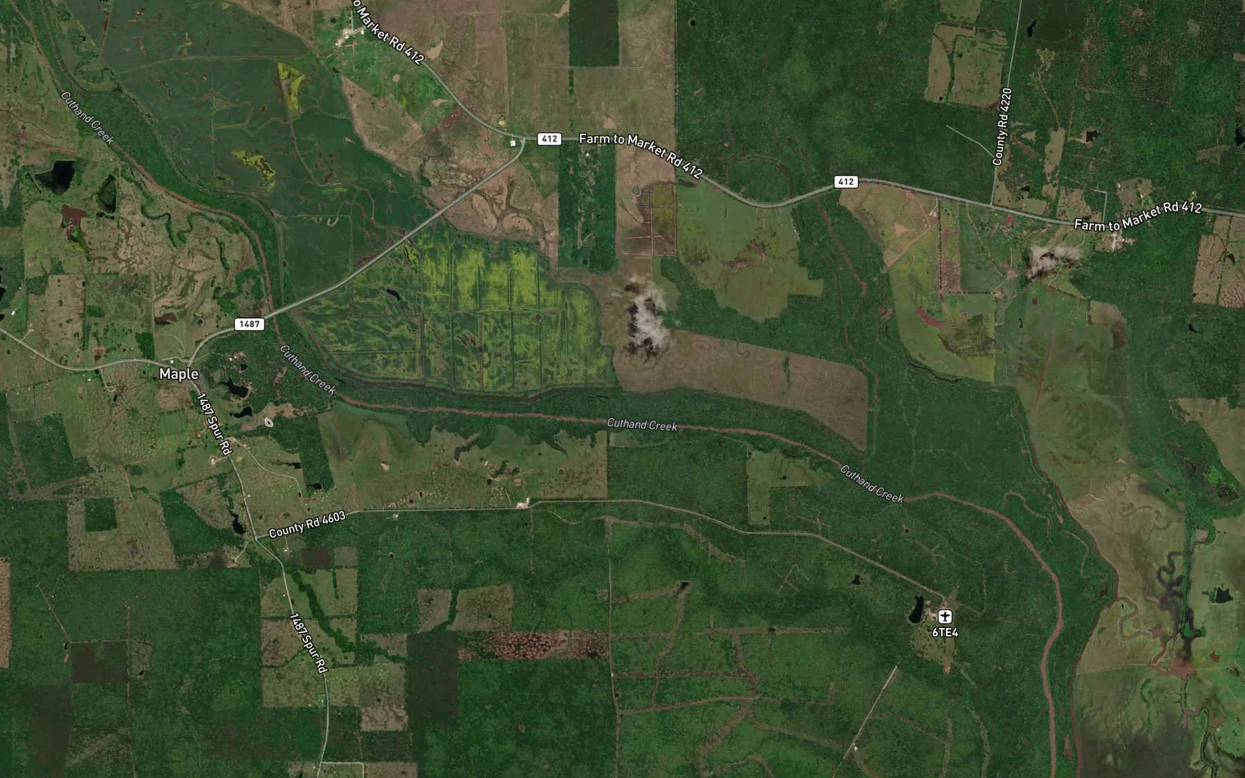 Satellite map of the Sand Branch