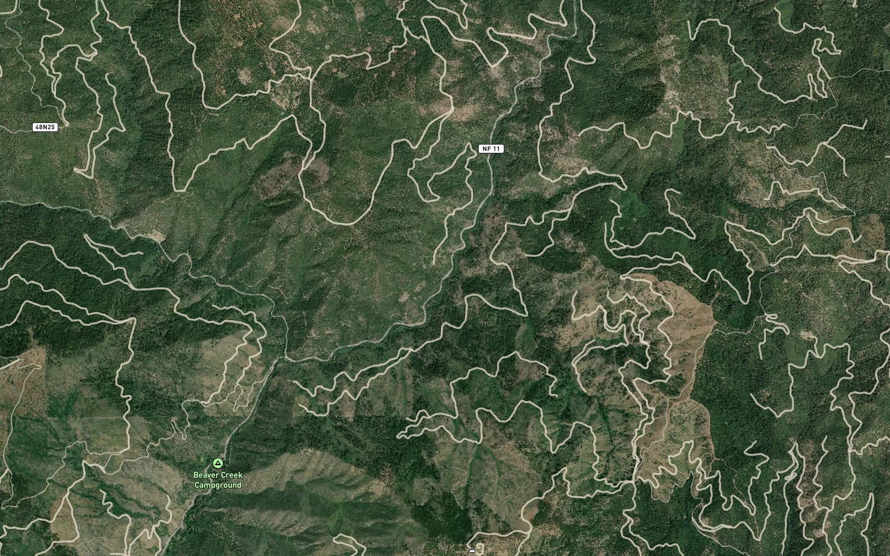 Satellite map of the Fishtrap Creek
