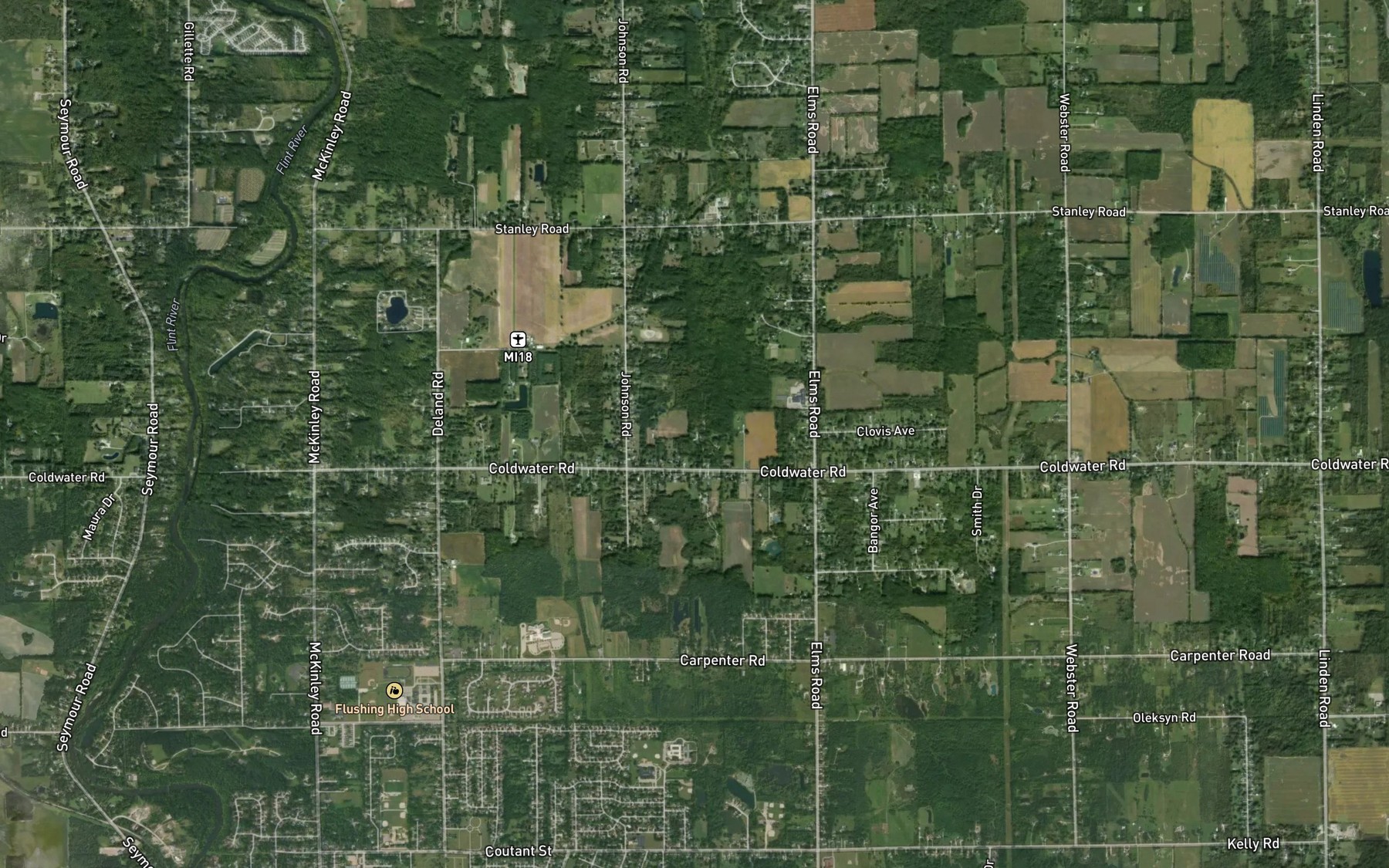 Satellite map of the Cottrell Drain