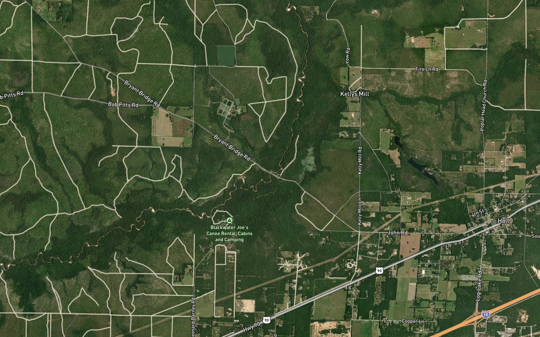 Satellite map of the Ates Creek