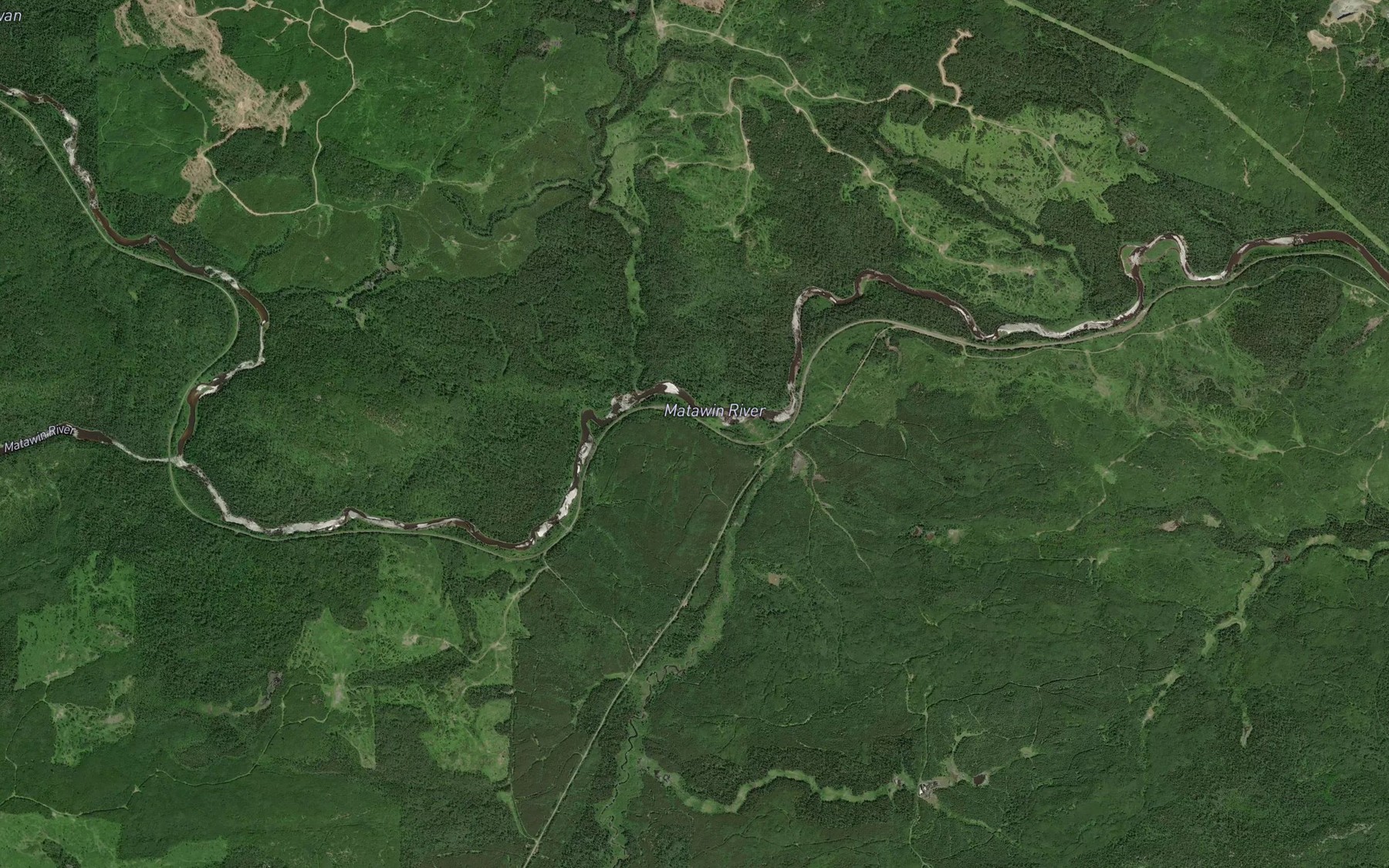 Satellite map of the Wiegand River
