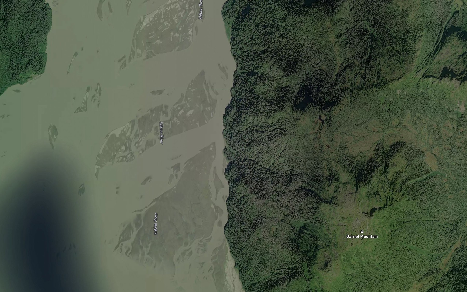 Satellite map of the Garnet Creek