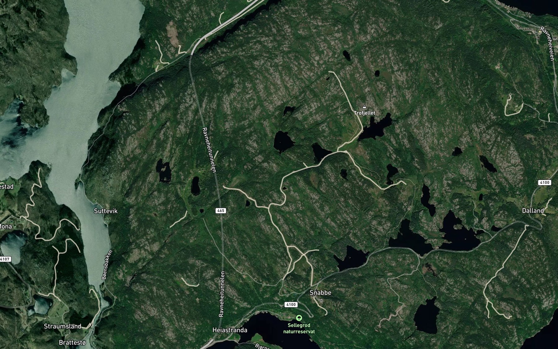 Satellite map of the Tverrbekken