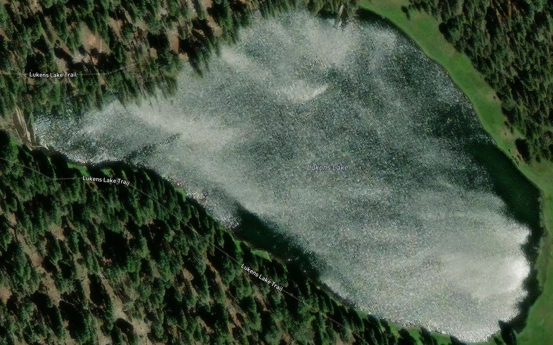 Satellite map of the Lukens Lake