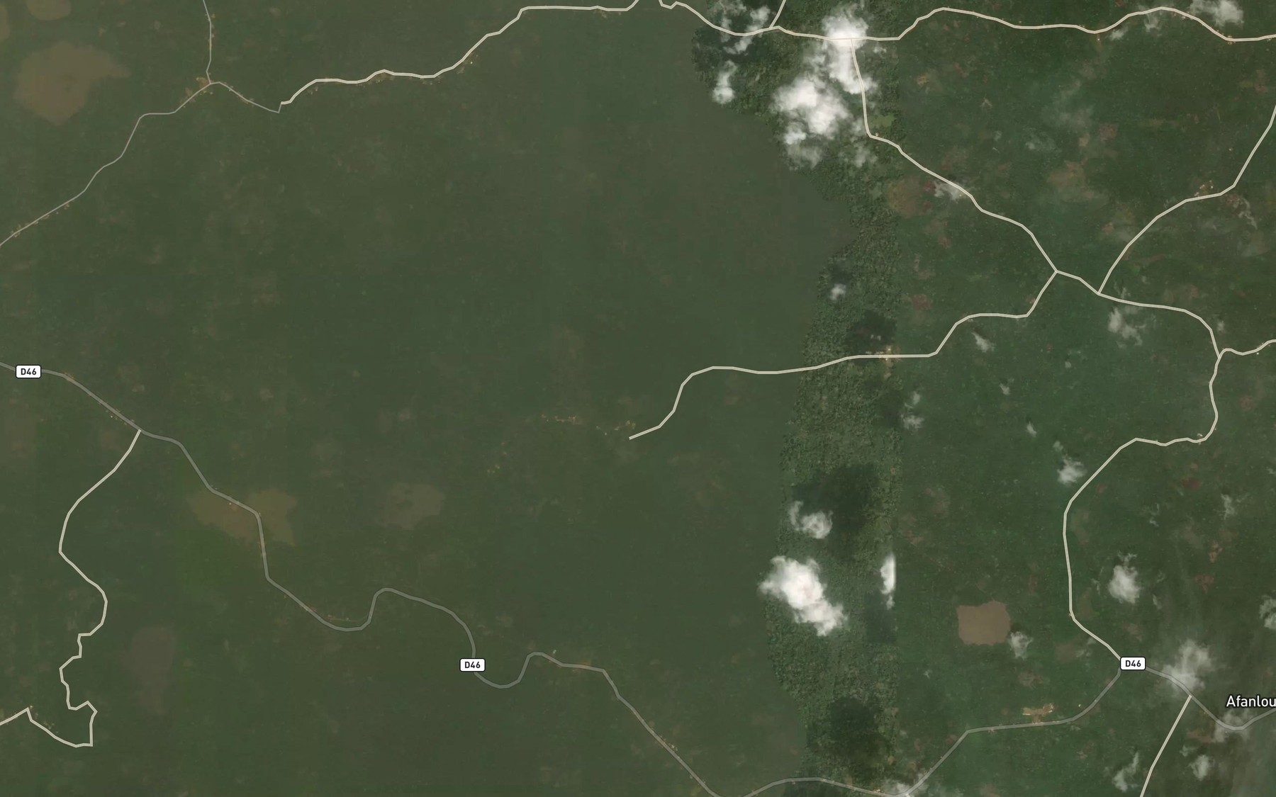 Satellite map of the Ebolo