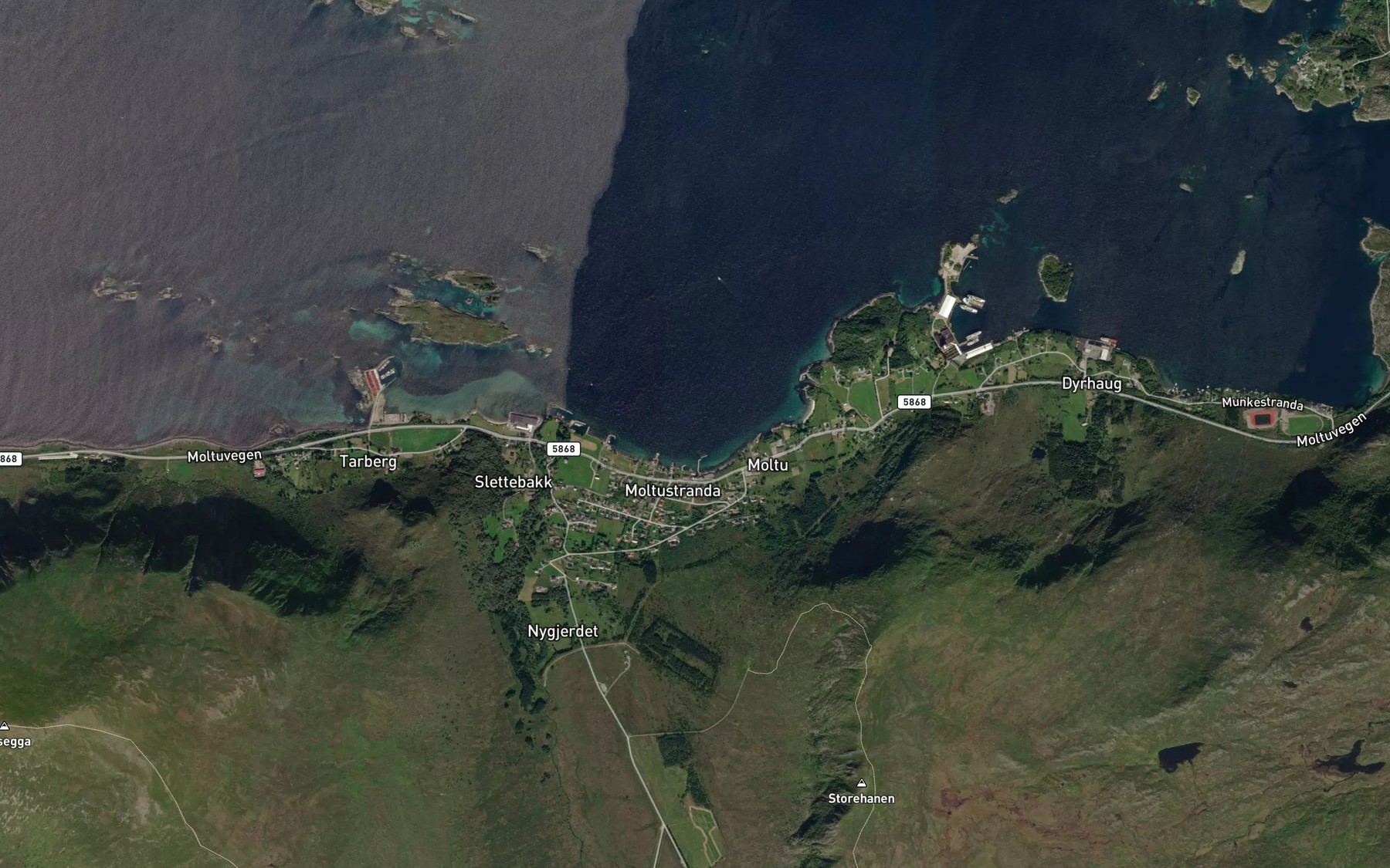 Satellite map of the Moldtuvika