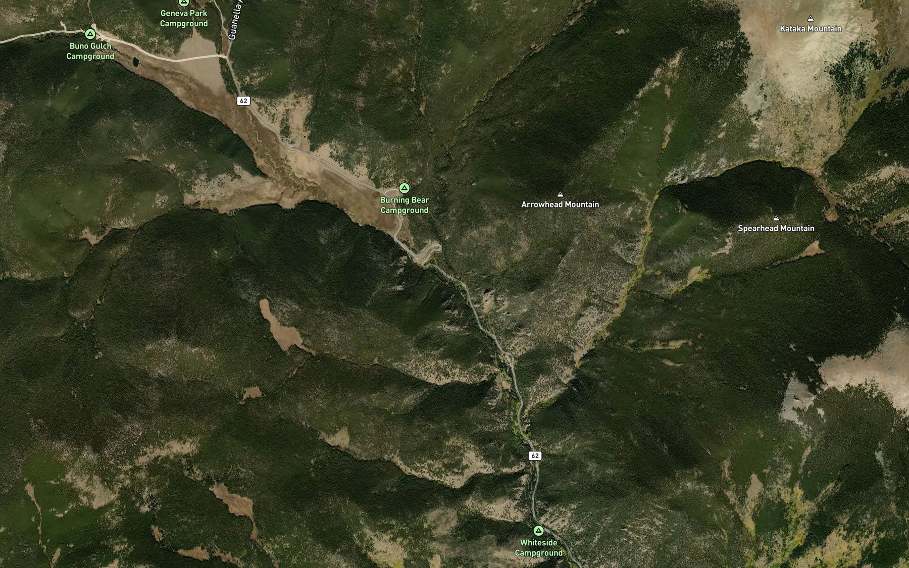 Satellite map of the Scott Gomer Creek