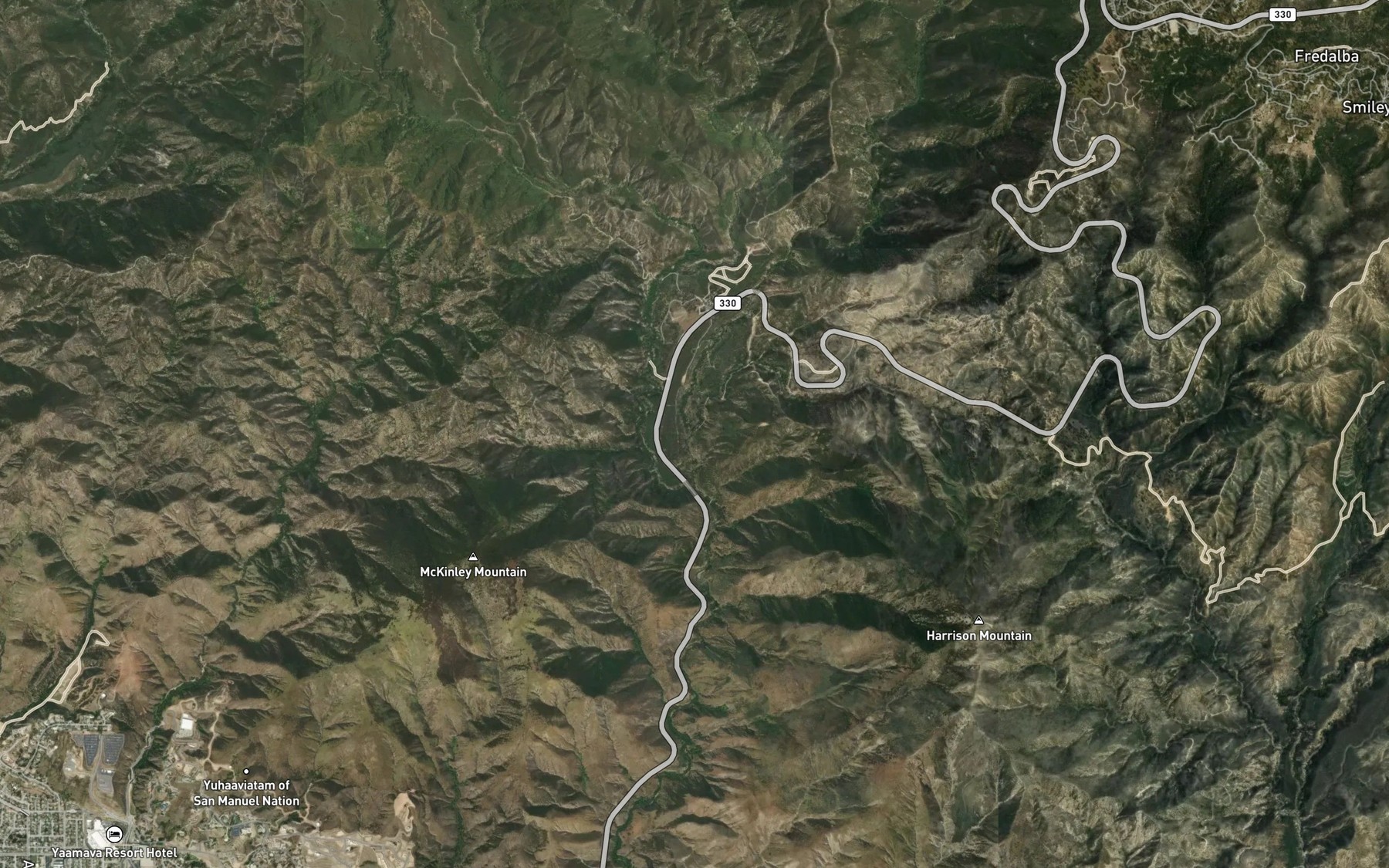 Satellite map of the Schenk Creek