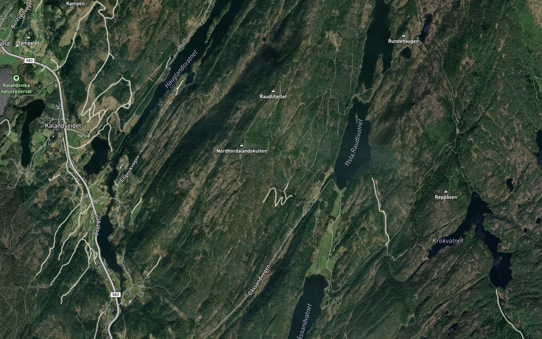 Satellite map of the Saetrebekken