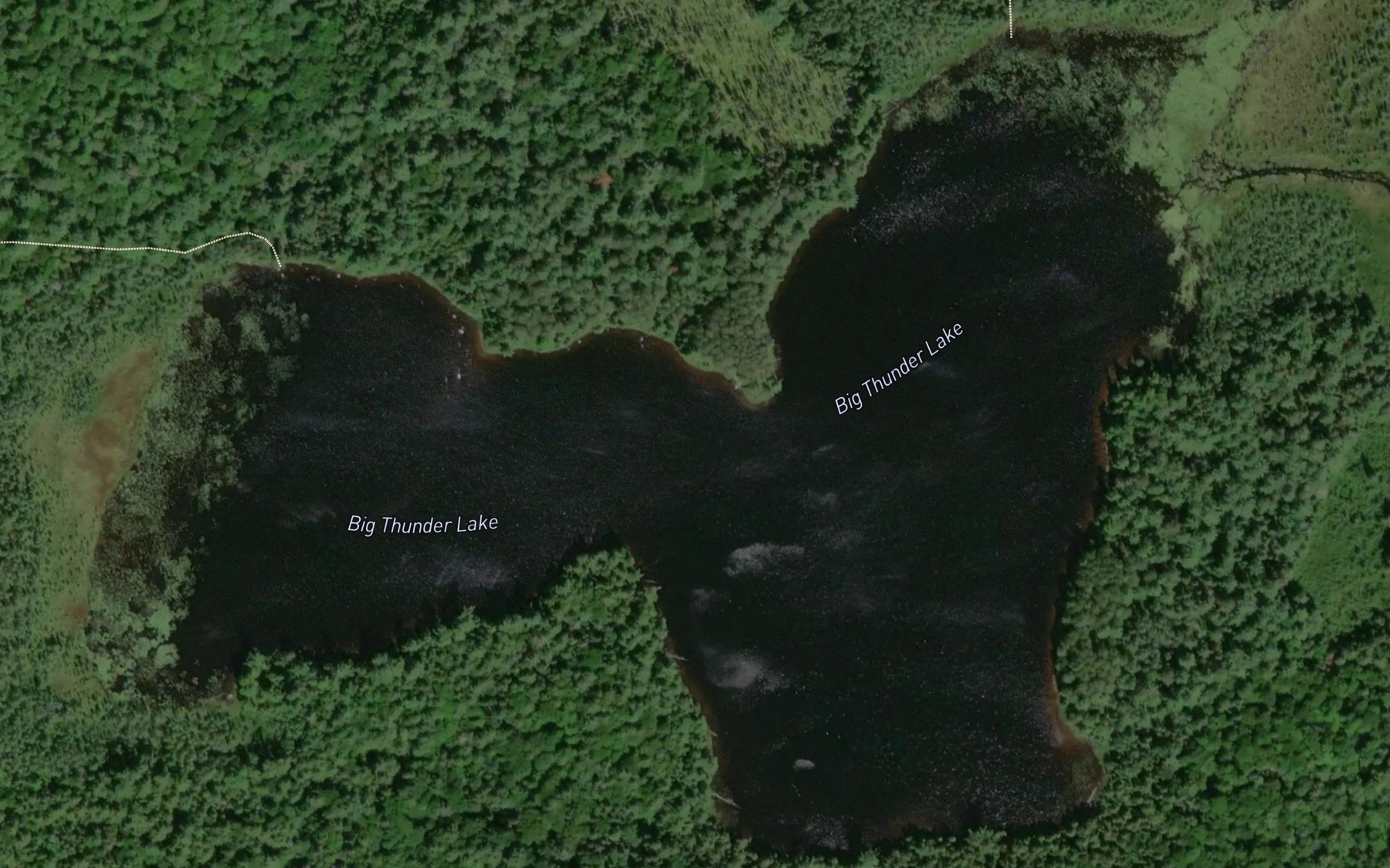 Satellite map of the Big Thunder Lake