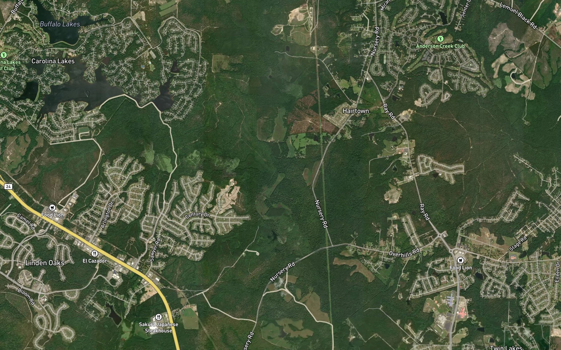 Satellite map of the Williams Pond