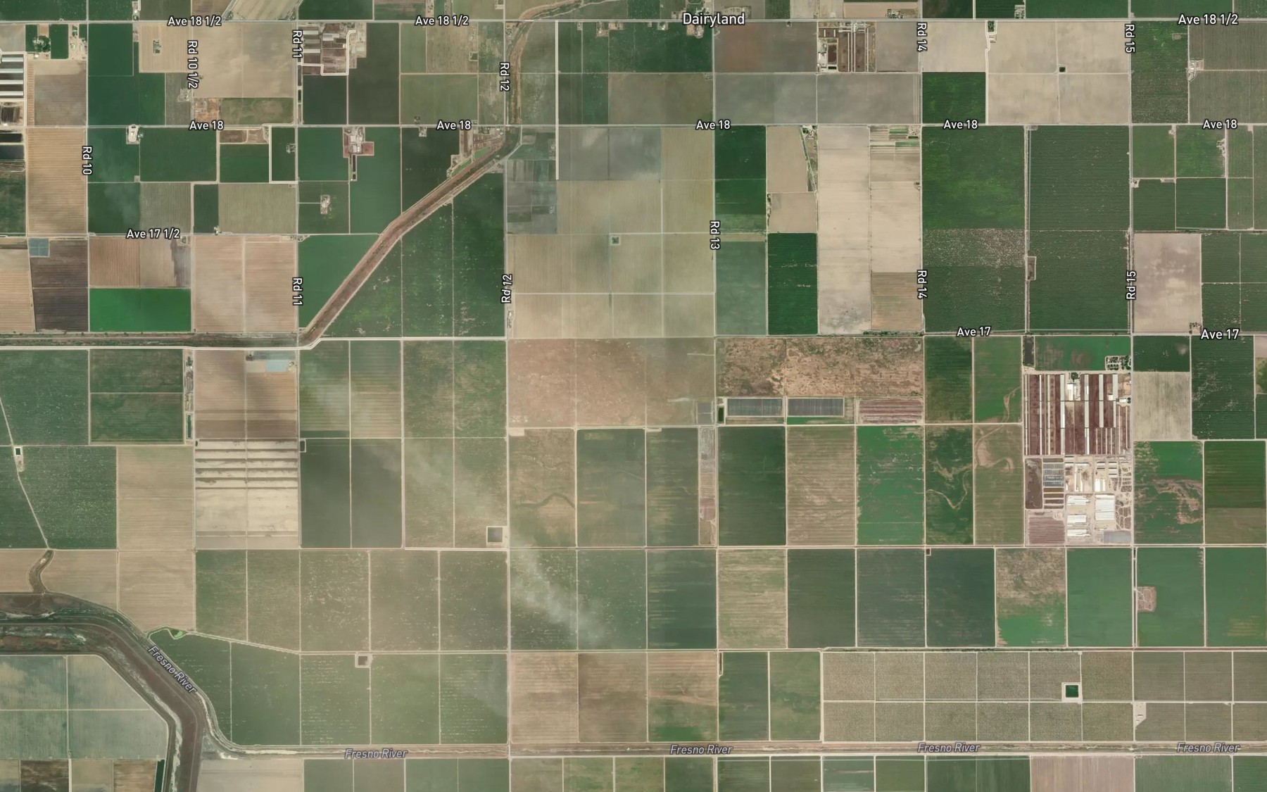 Satellite map of the Berenda Creek