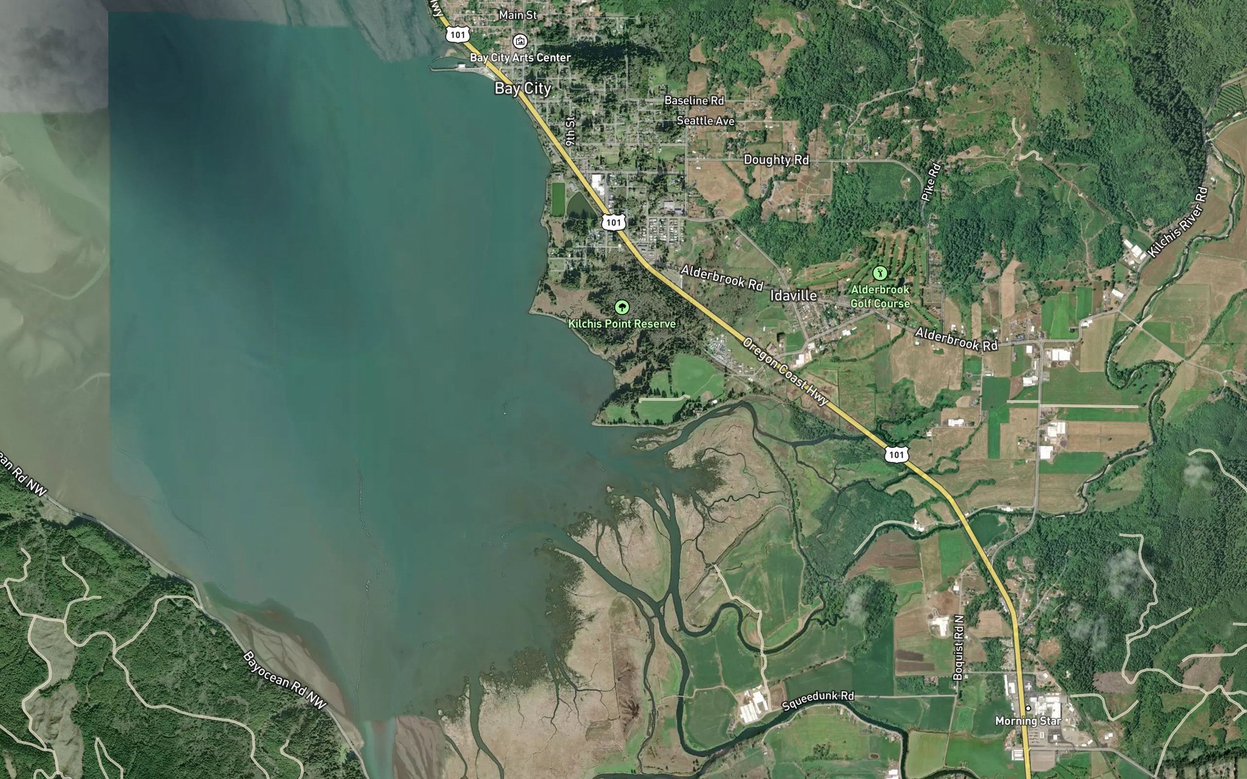 Satellite map of the Doty Creek