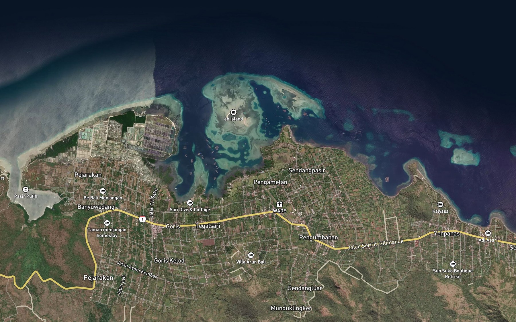 Satellite map of the Teluk Sumurpao