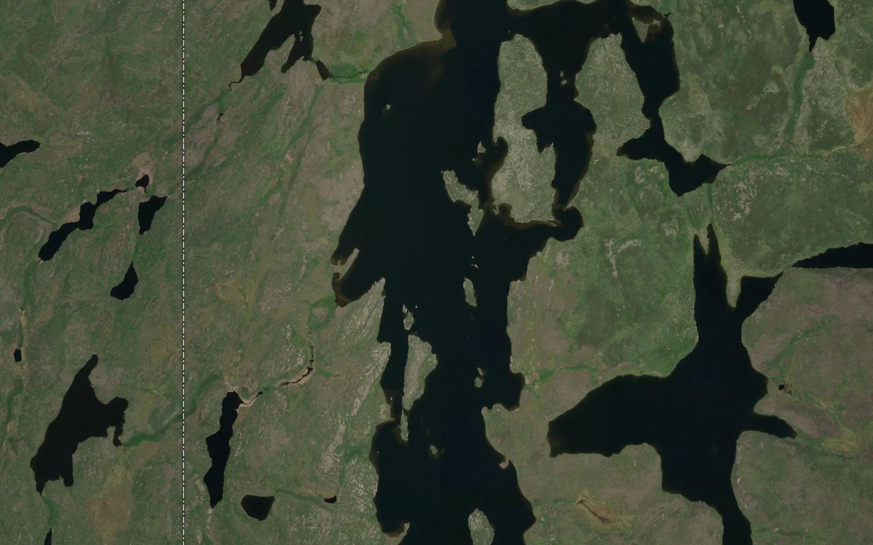 Satellite map of the Border Lake