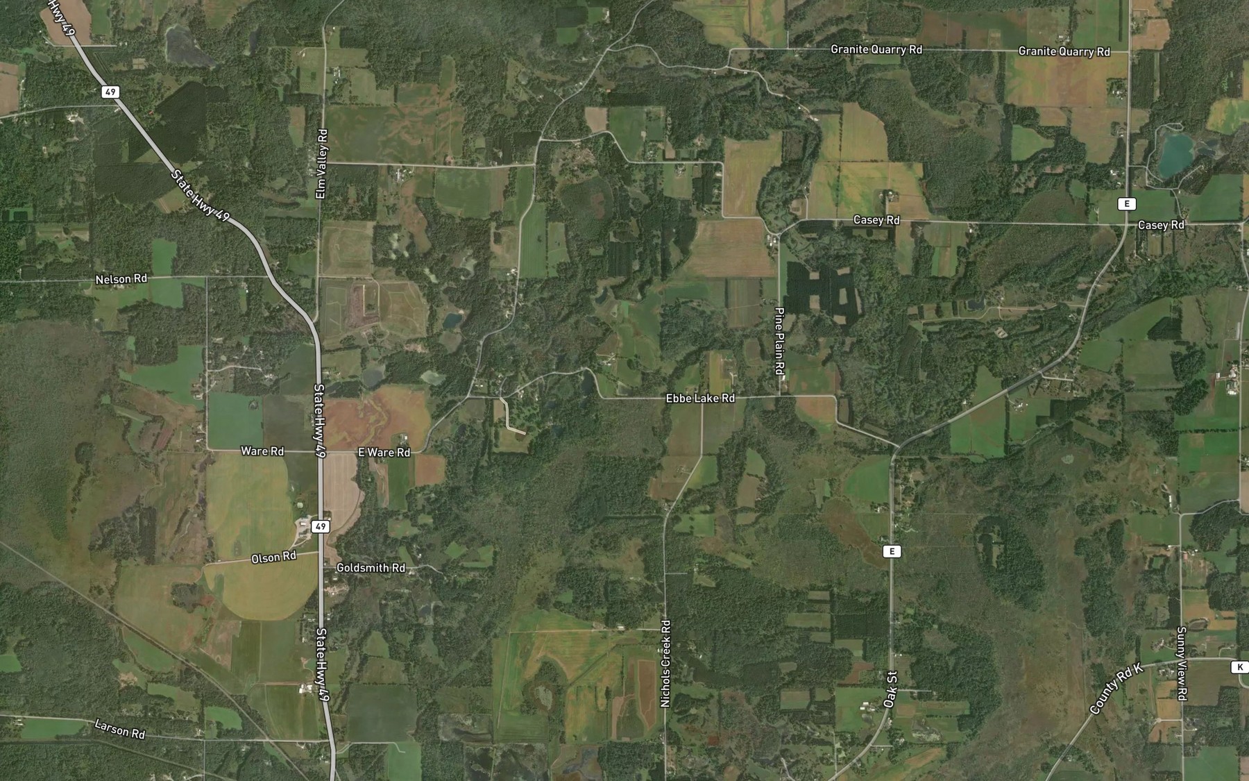 Satellite map of the Ebbe Lake