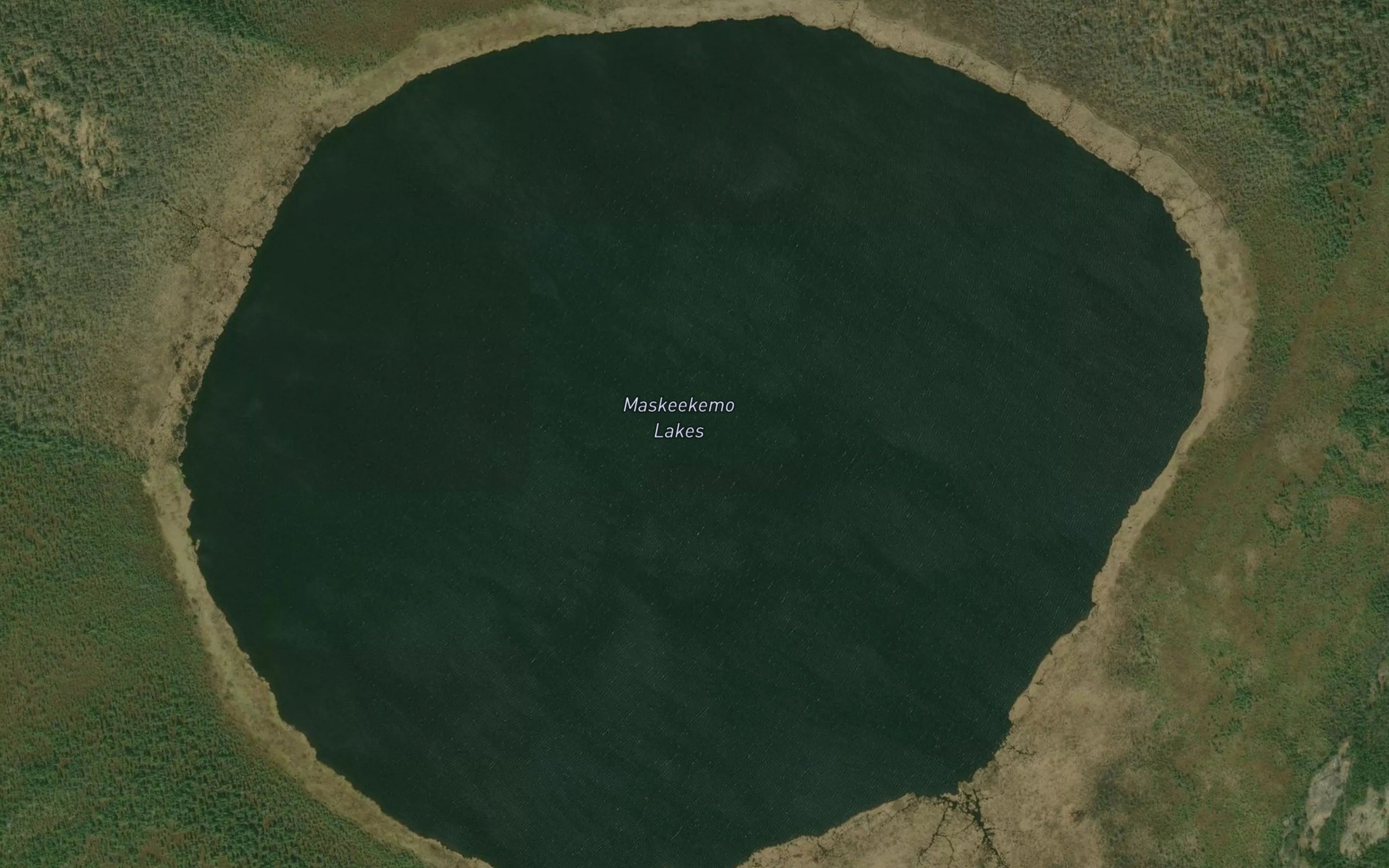 Satellite map of the Maskeekemo Lakes