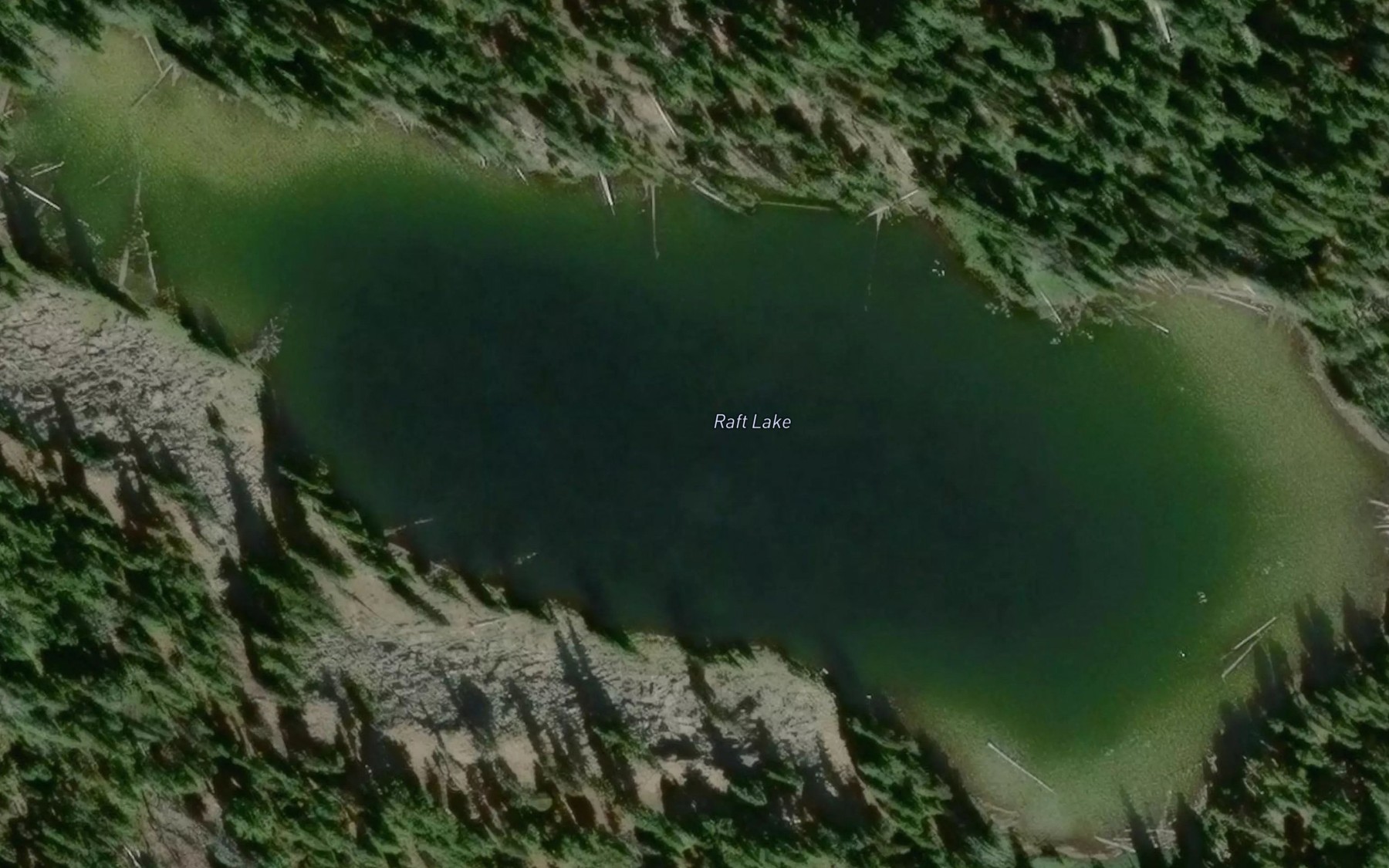 Satellite map of the Raft Lake