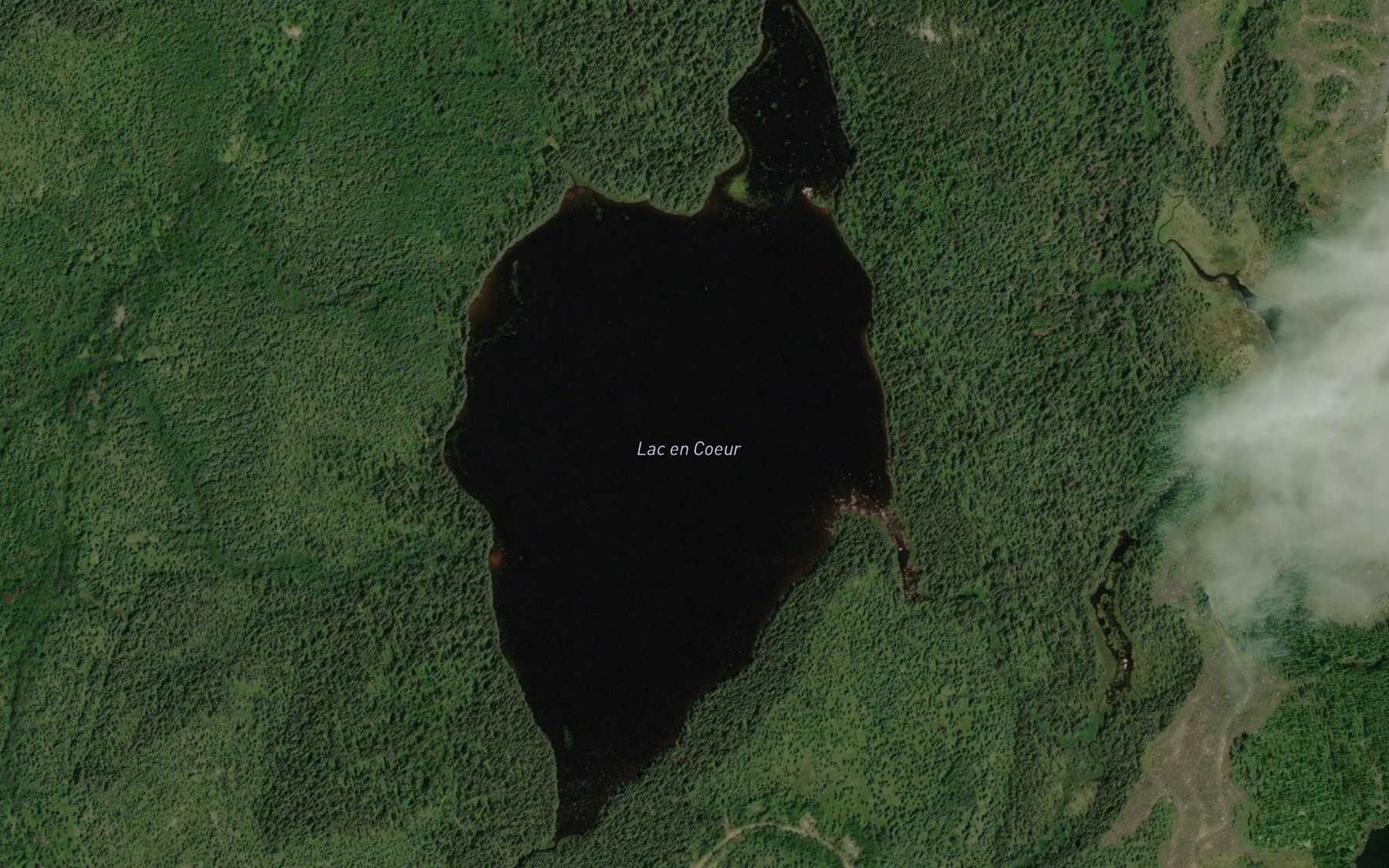 Satellite map of the Lac en Coeur