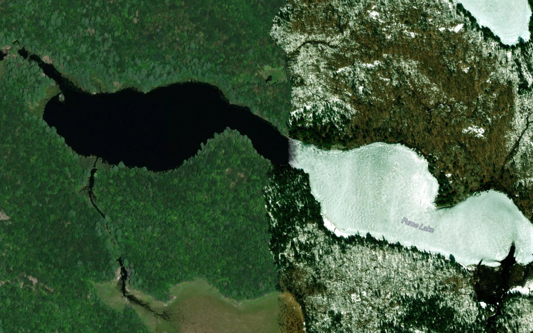 Satellite map of the Fume Lake