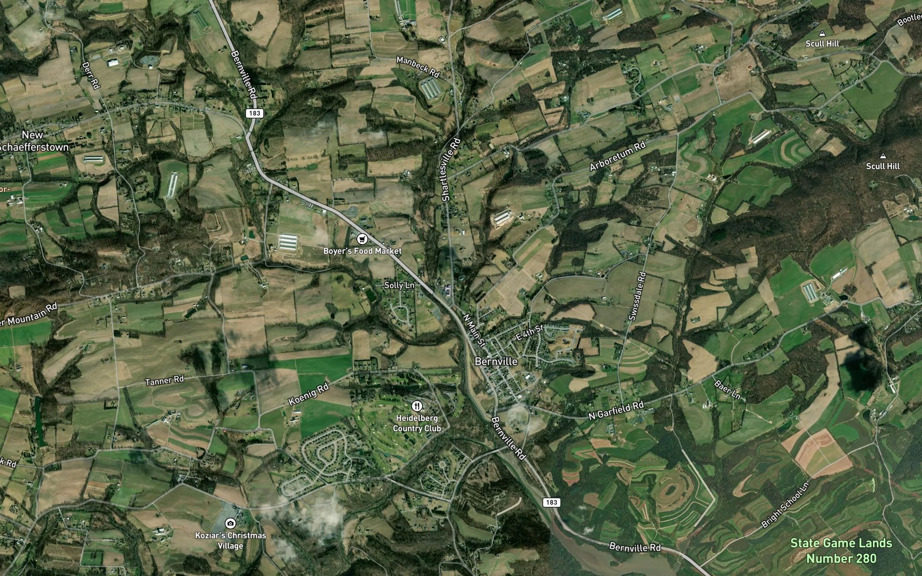Satellite map of the Detention Basin Number One