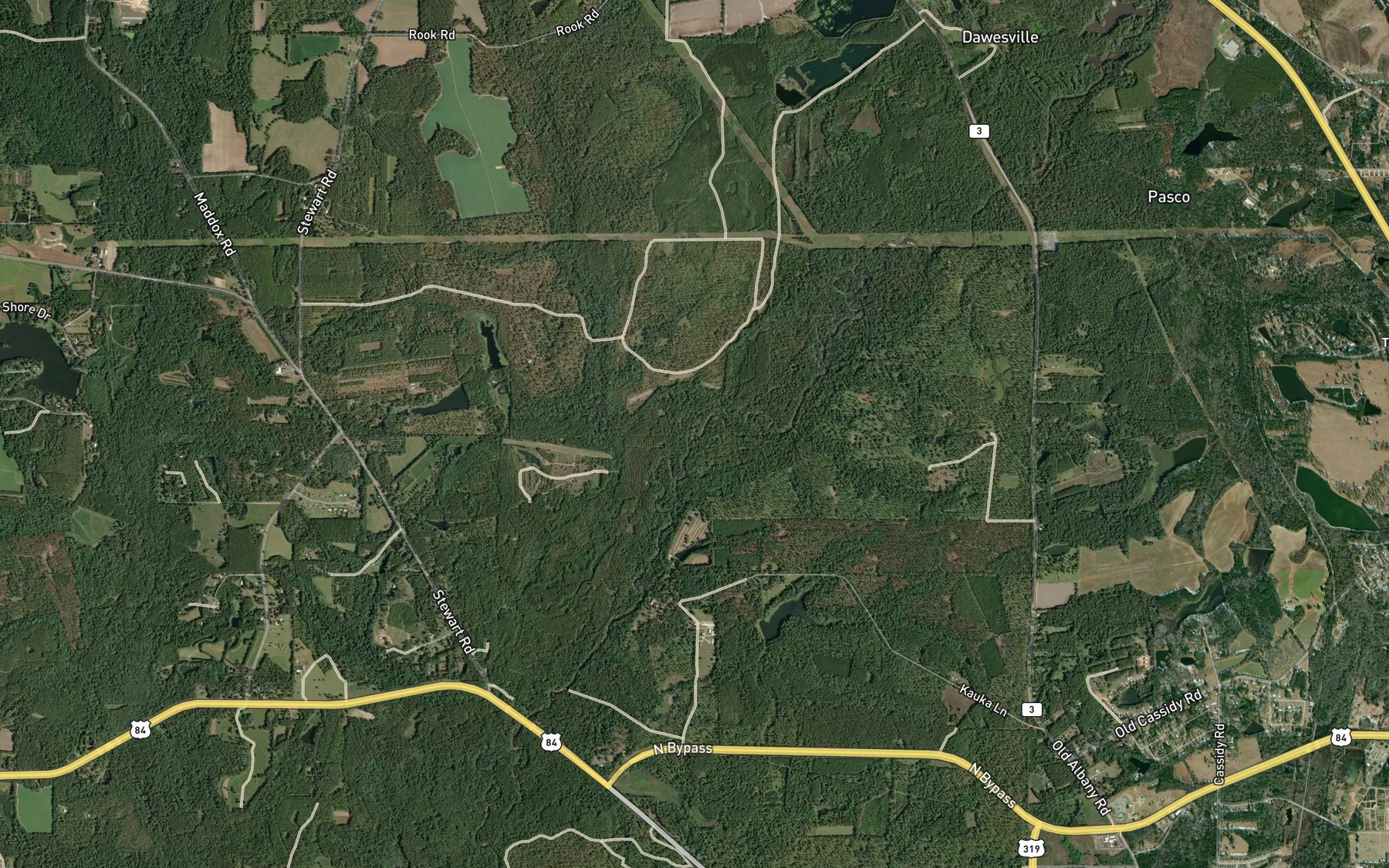 Satellite map of the Pine Creek