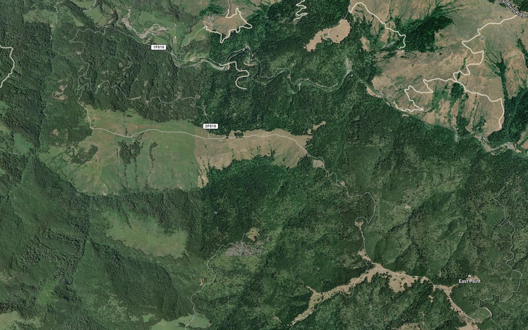 Satellite map of the South Fork Bear River