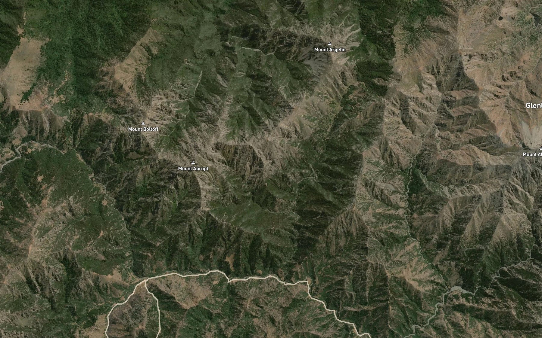 Satellite map of the Cow Stream