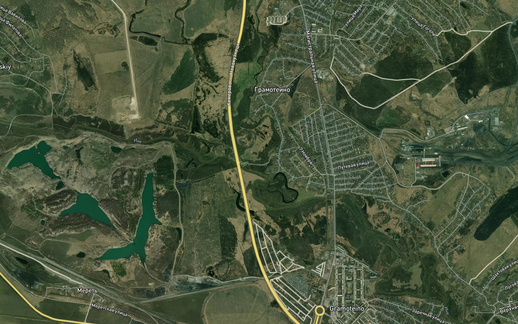 Satellite map of the Meret'