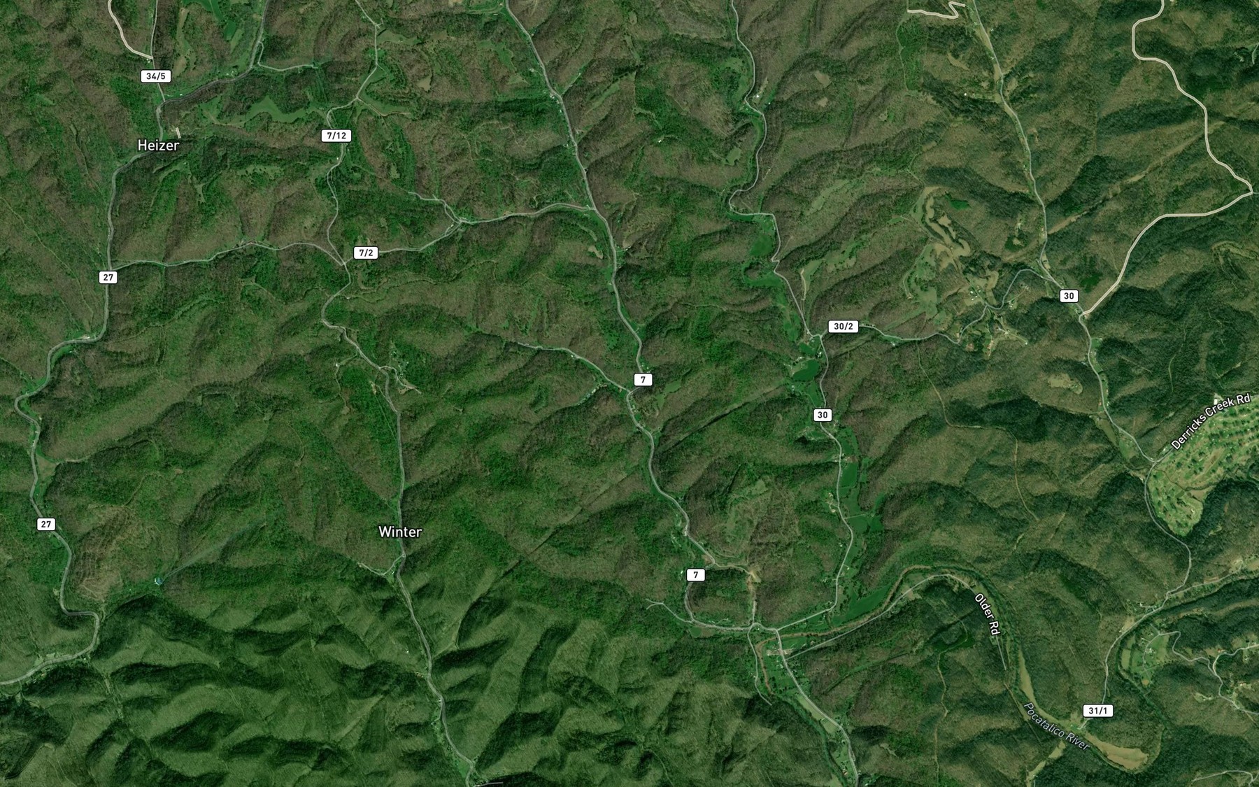 Satellite map of the Spring Branch