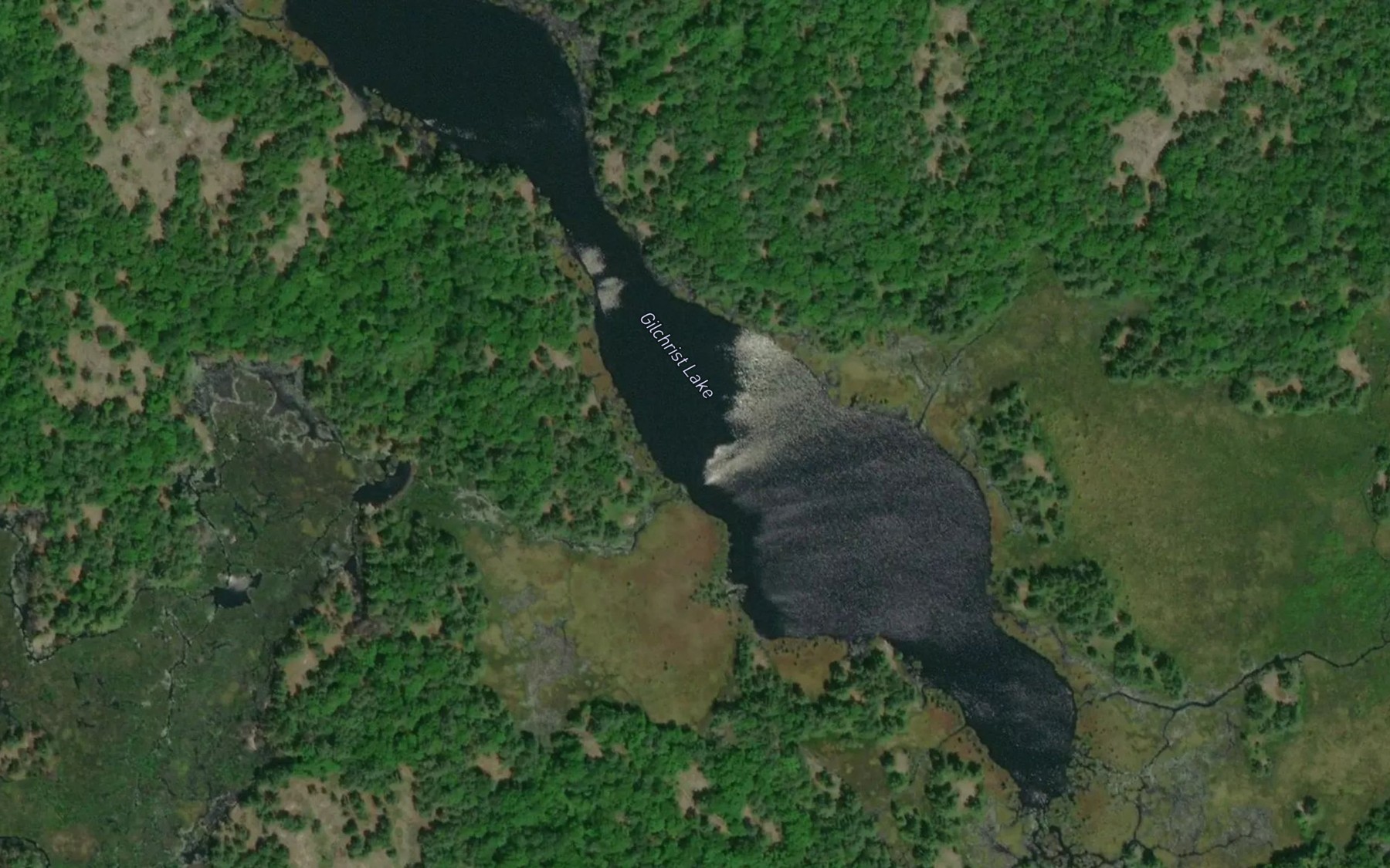 Satellite map of the Gilchrist Lake