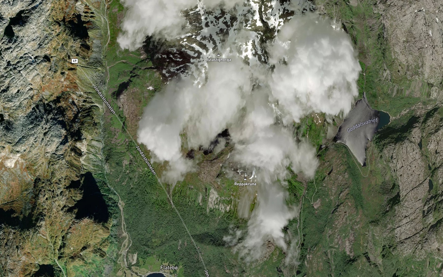 Satellite map of the Reppavatnet,insta