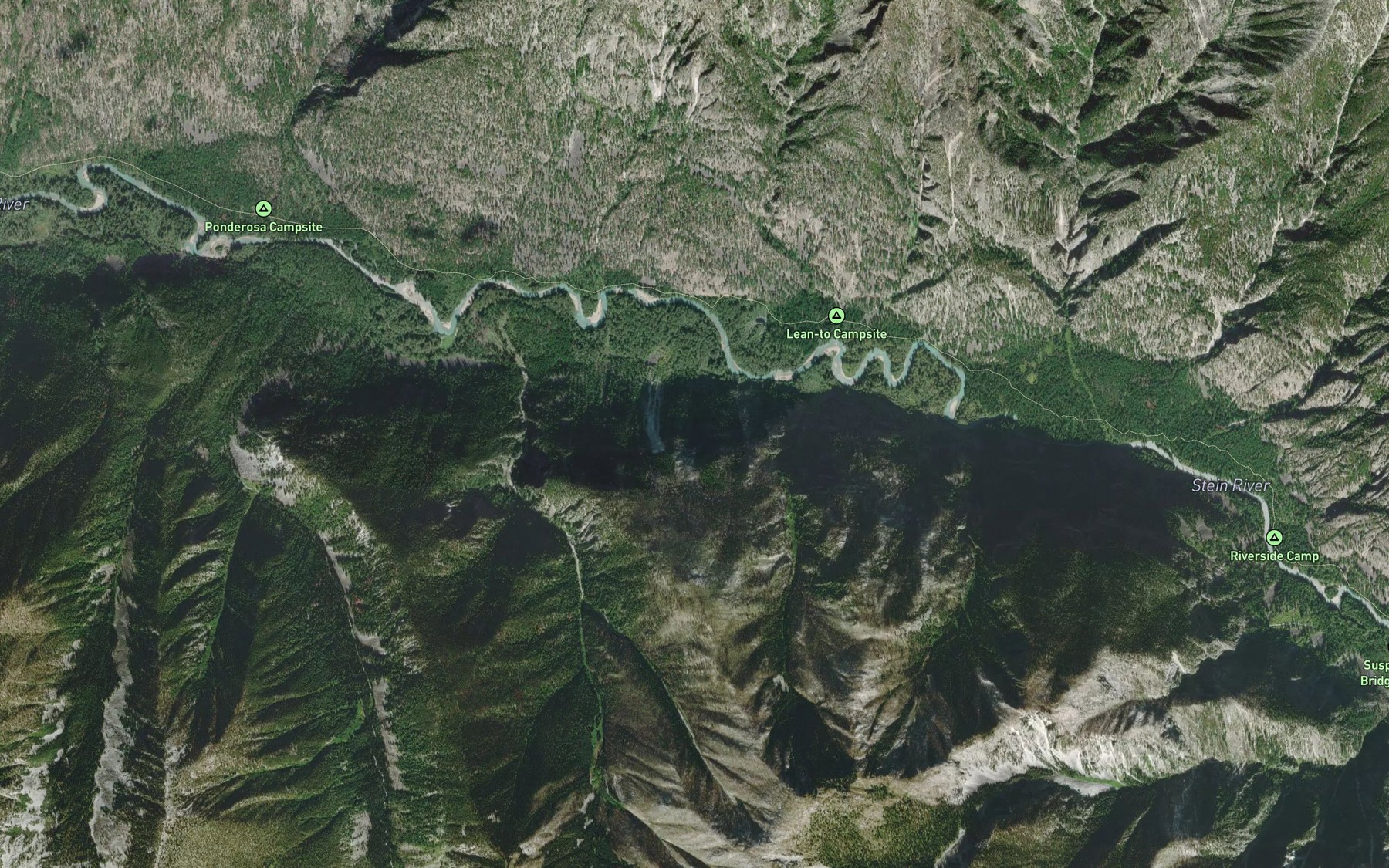 Satellite map of the Lean-to Creek